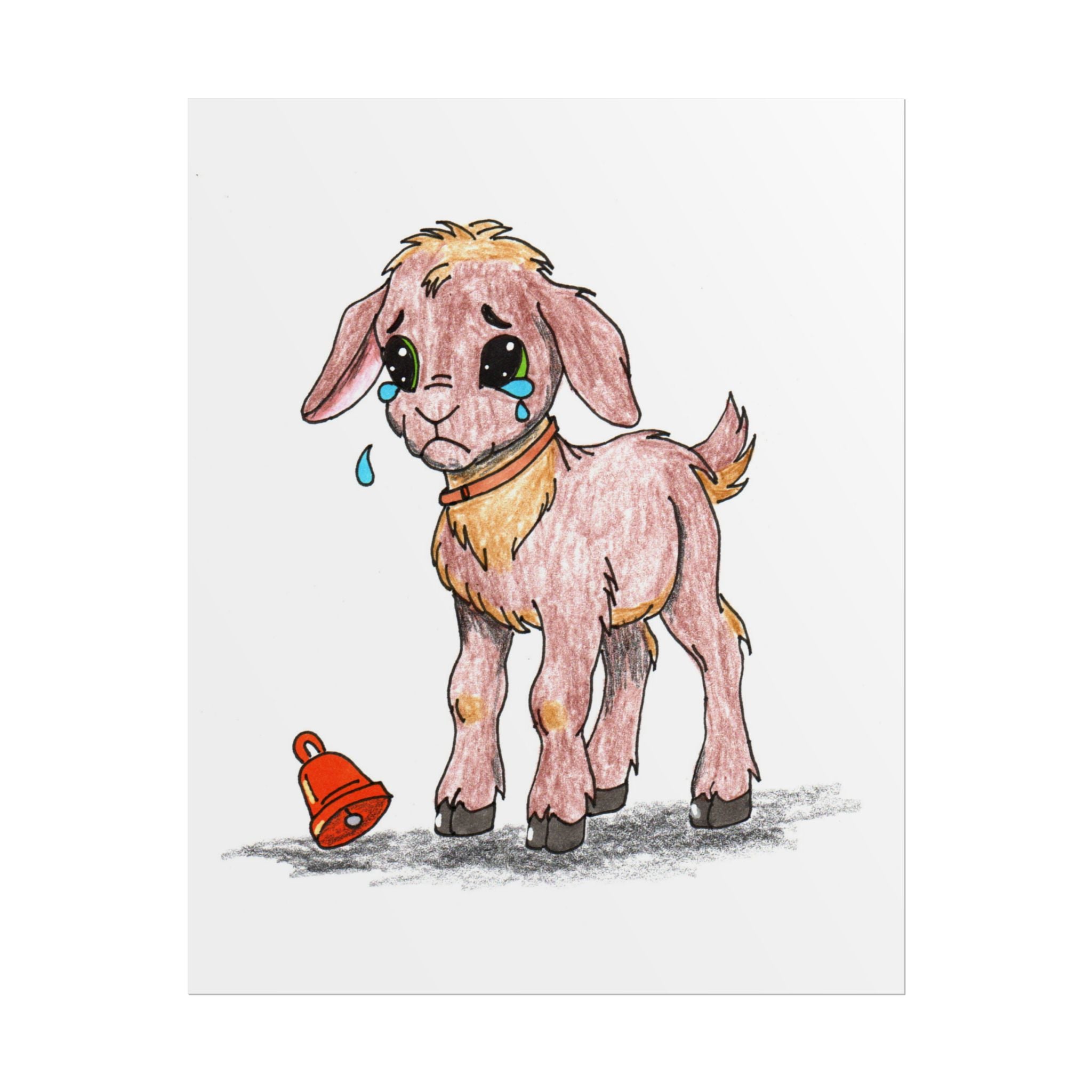 Lost & Found Goat Print | She Lost Her Bell Farm Animal Wall Art | Hand Drawn Critter Decor