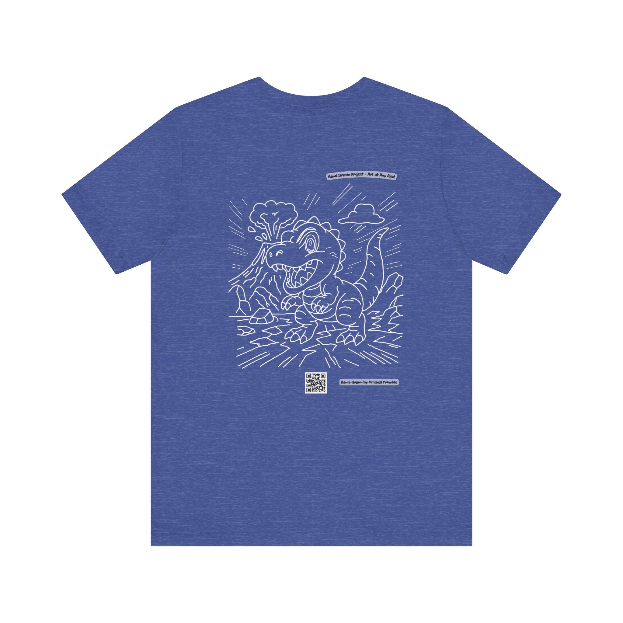 T-Rex T-Shirt – Hand-Drawn Dinosaur Design by Mitchell Trumble | Unisex Bella+Canvas 3001