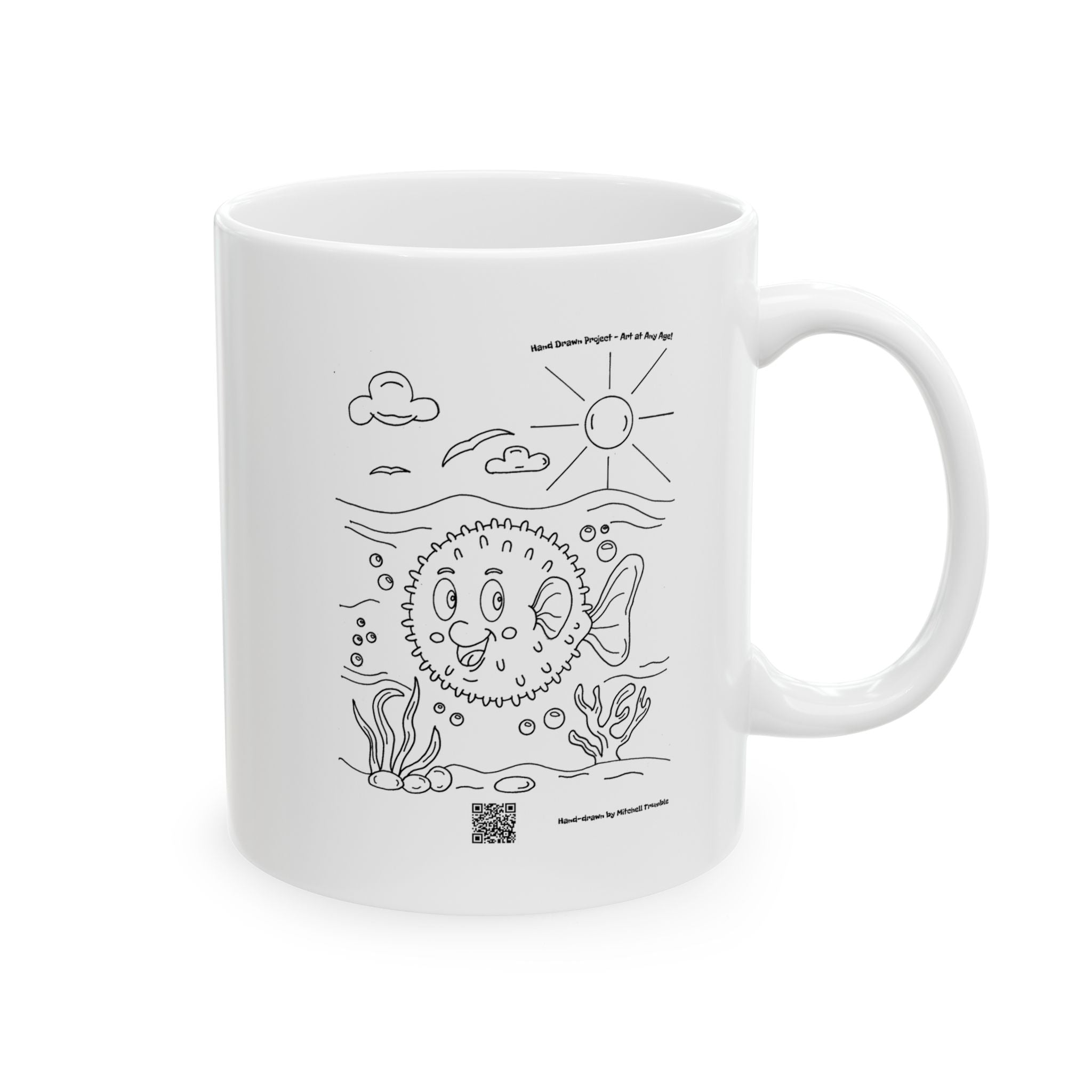 Happy Pufferfish – Ocean Critter Coffee Mug