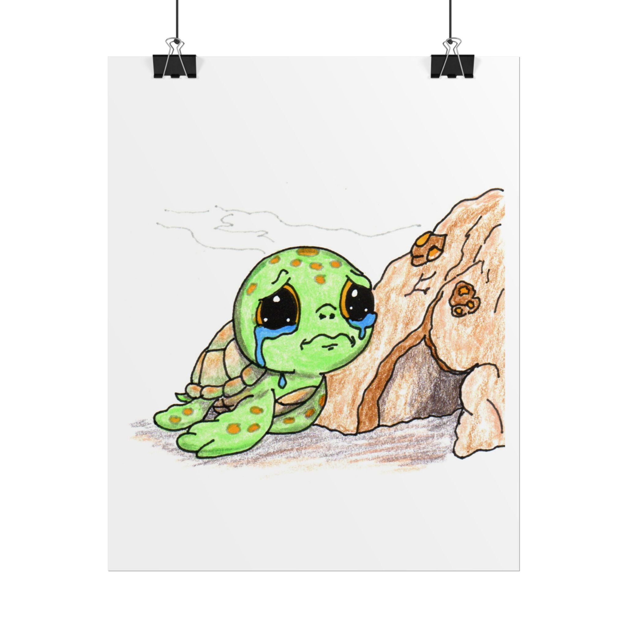 Sea Turtle Lost Her Best Friend | Hand Drawn Ocean Animal Print