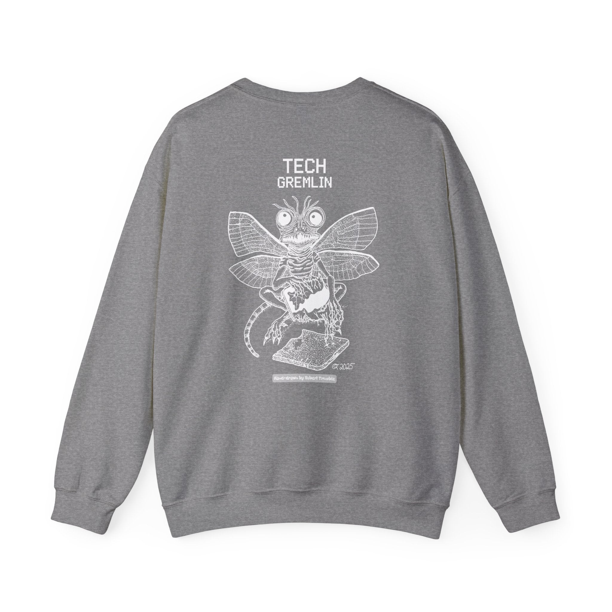 Tech Gremlin Crewneck Sweatshirt – Digital Chaos by Robert Trumble