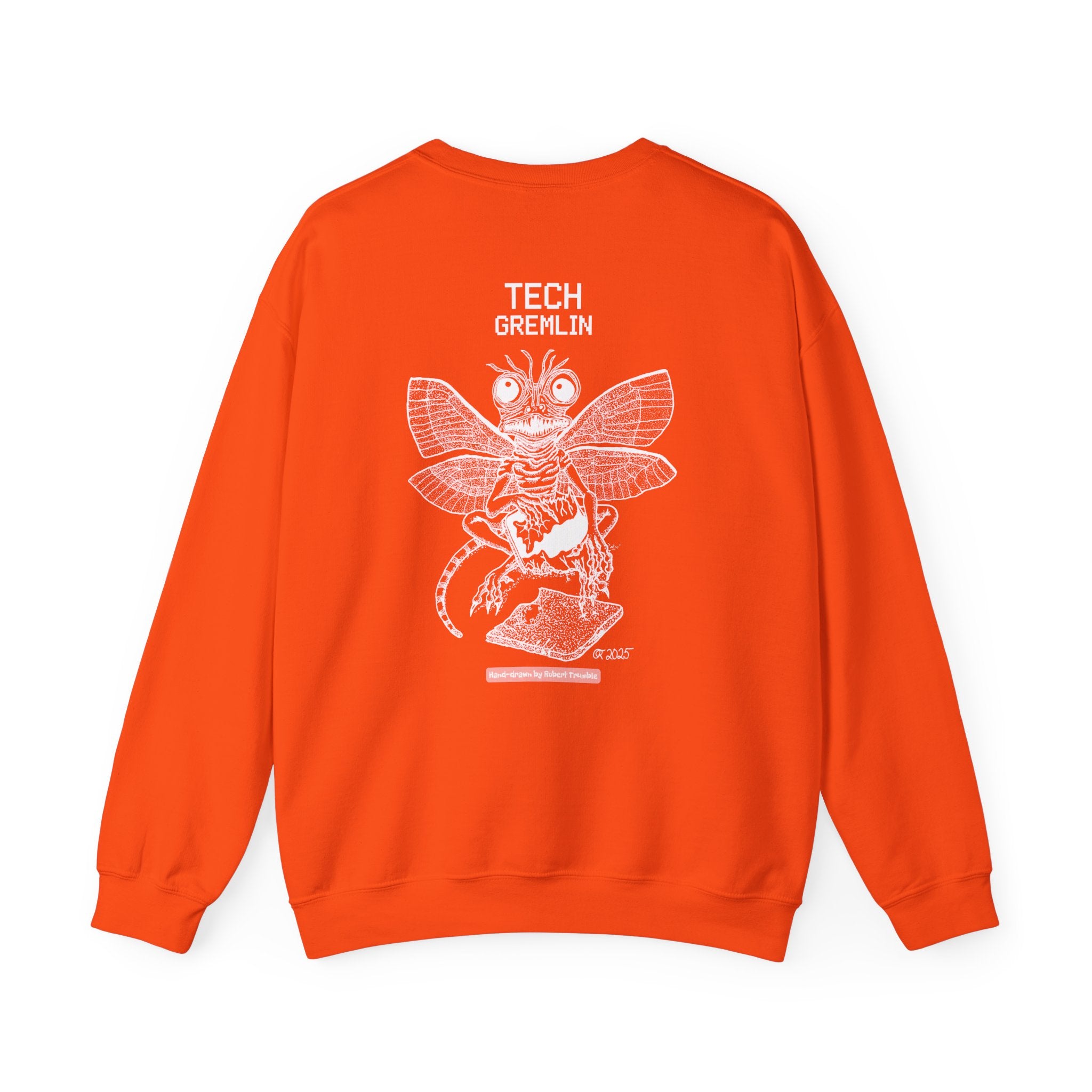 Tech Gremlin Crewneck Sweatshirt – Digital Chaos by Robert Trumble