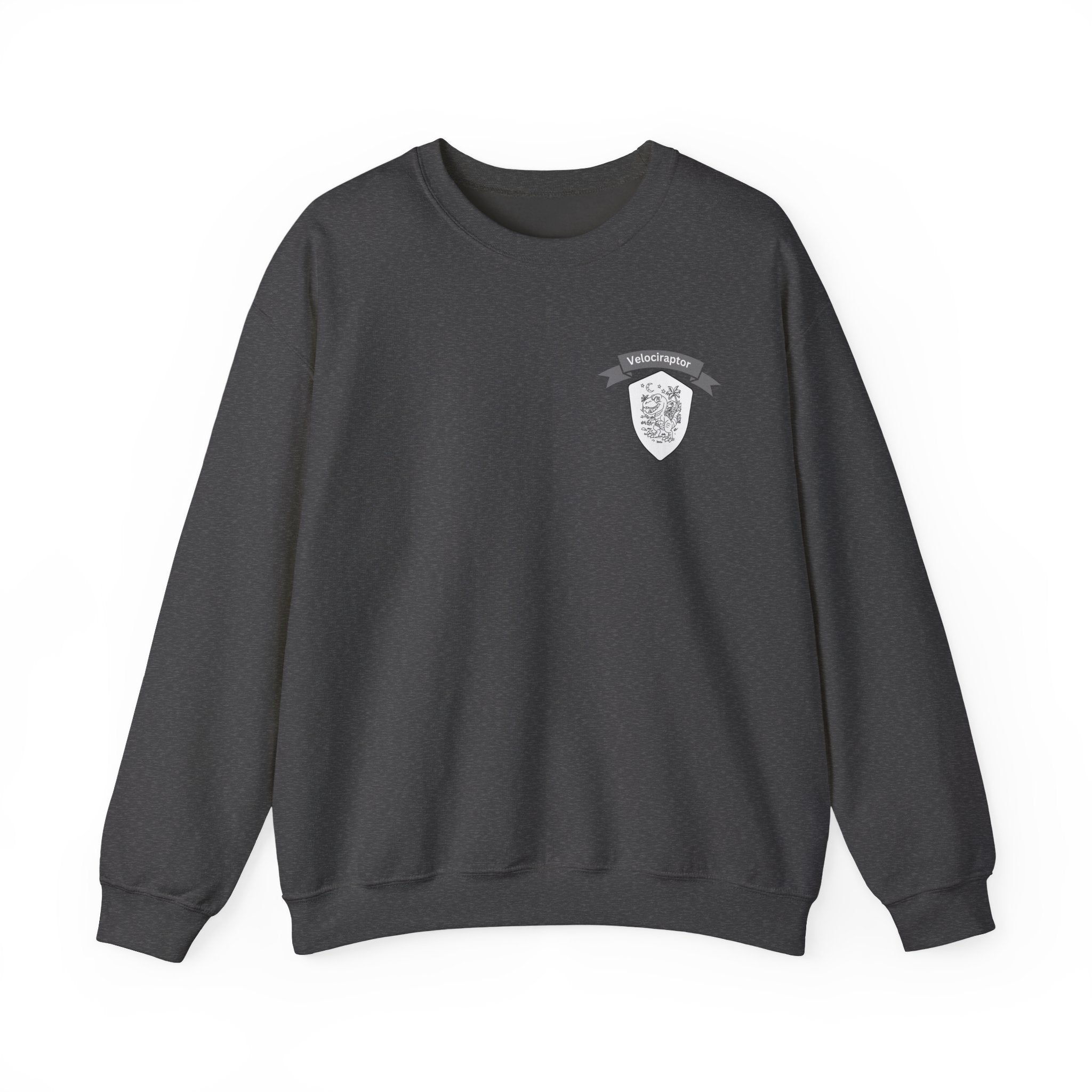 Velociraptor Crewneck Sweatshirt – Unisex | Hand-Drawn Dino Design by Mitchell Trumble | Cozy Gift for Dino Fans & Artists