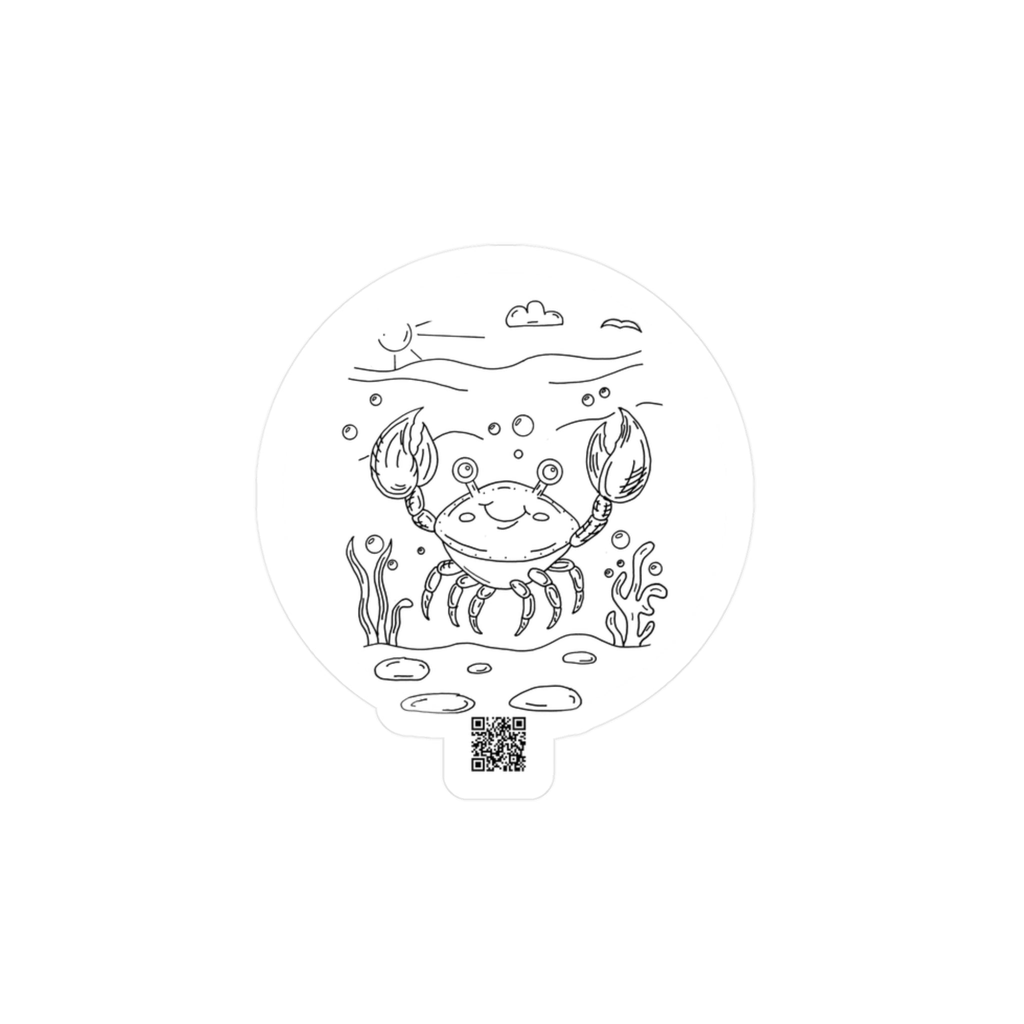 Cute Crab Kiss Cut Sticker