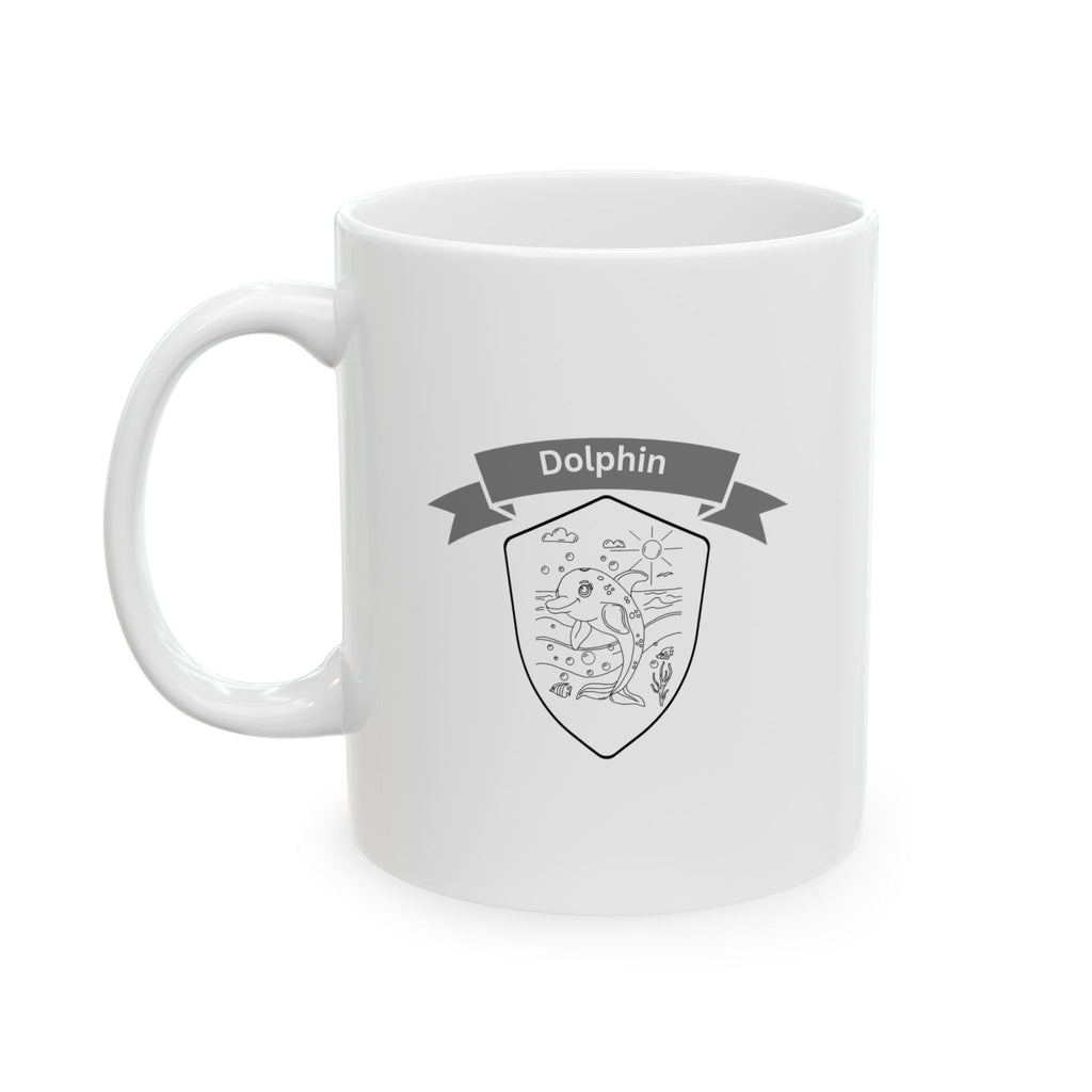 Dolphin Splash Squad Coffee Mug – Hand Drawn Ocean Critter | Mitchell Trumble Art