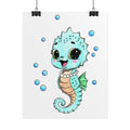 She Found Every Pearl! Seahorse Art Print | Hand-Drawn Seahorse Gift