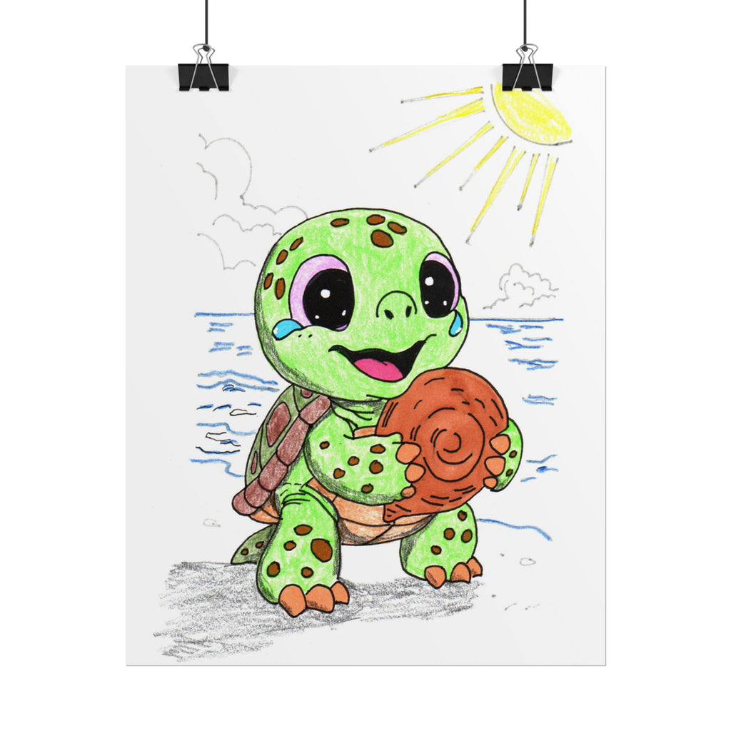 Sea Turtle Found Her Shell Print, Ocean Nursery Story Wall Decor