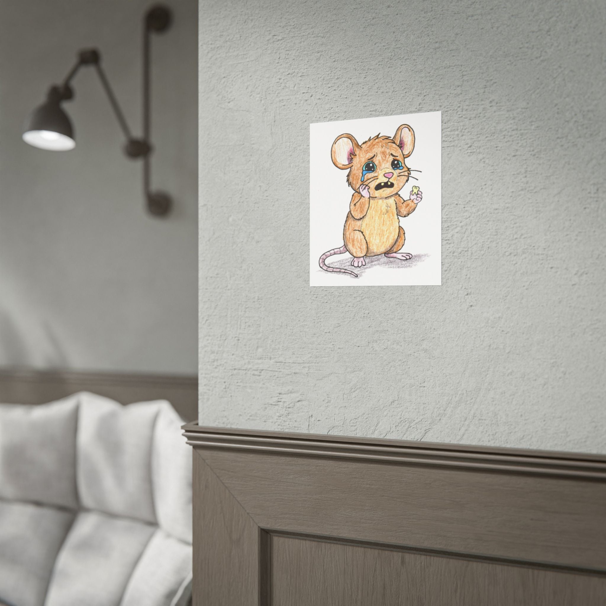 Mouse Lost His First Tooth | Hand Drawn Nursery Wall Art Print