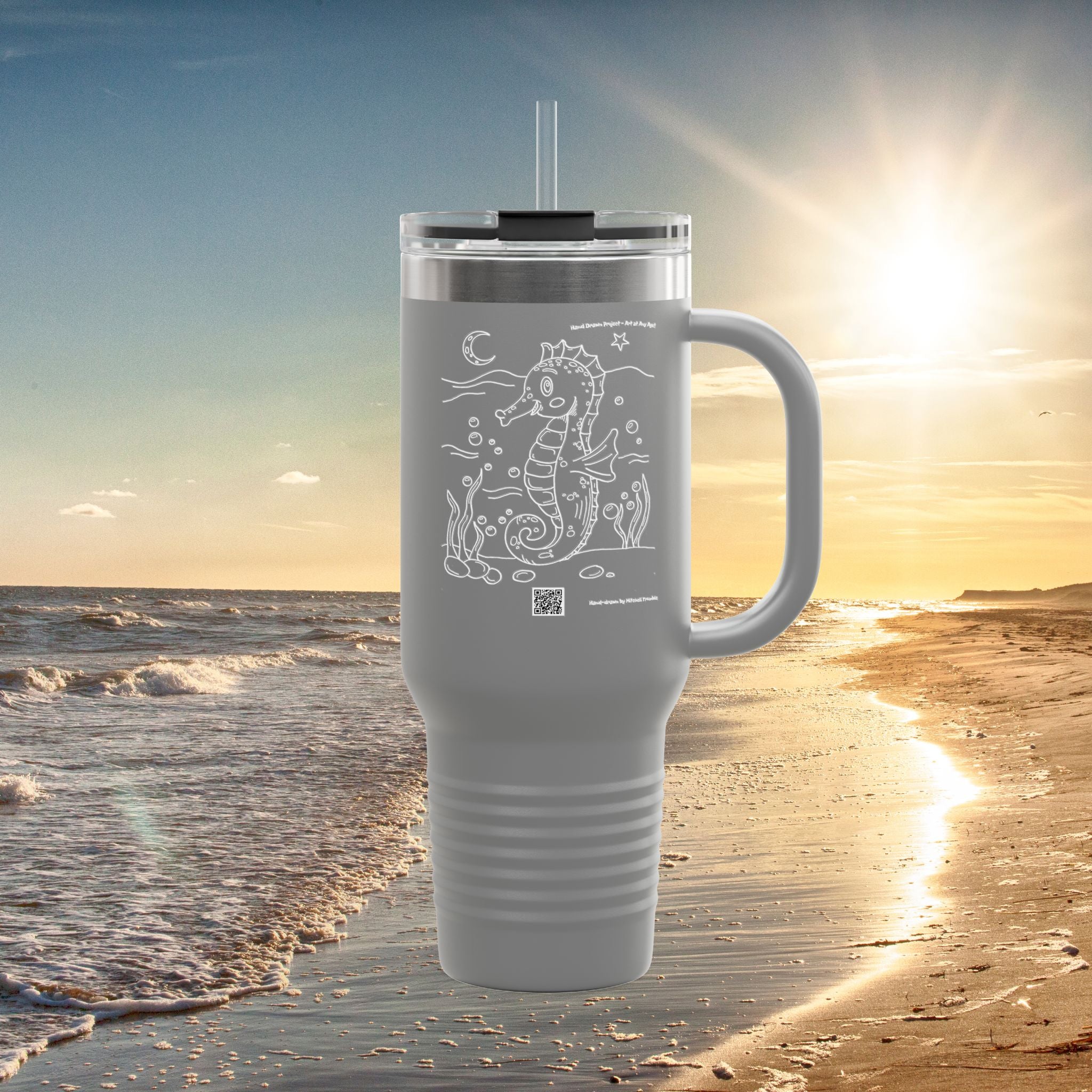 Adorable Seahorse Ocean Adventure Travel Mug