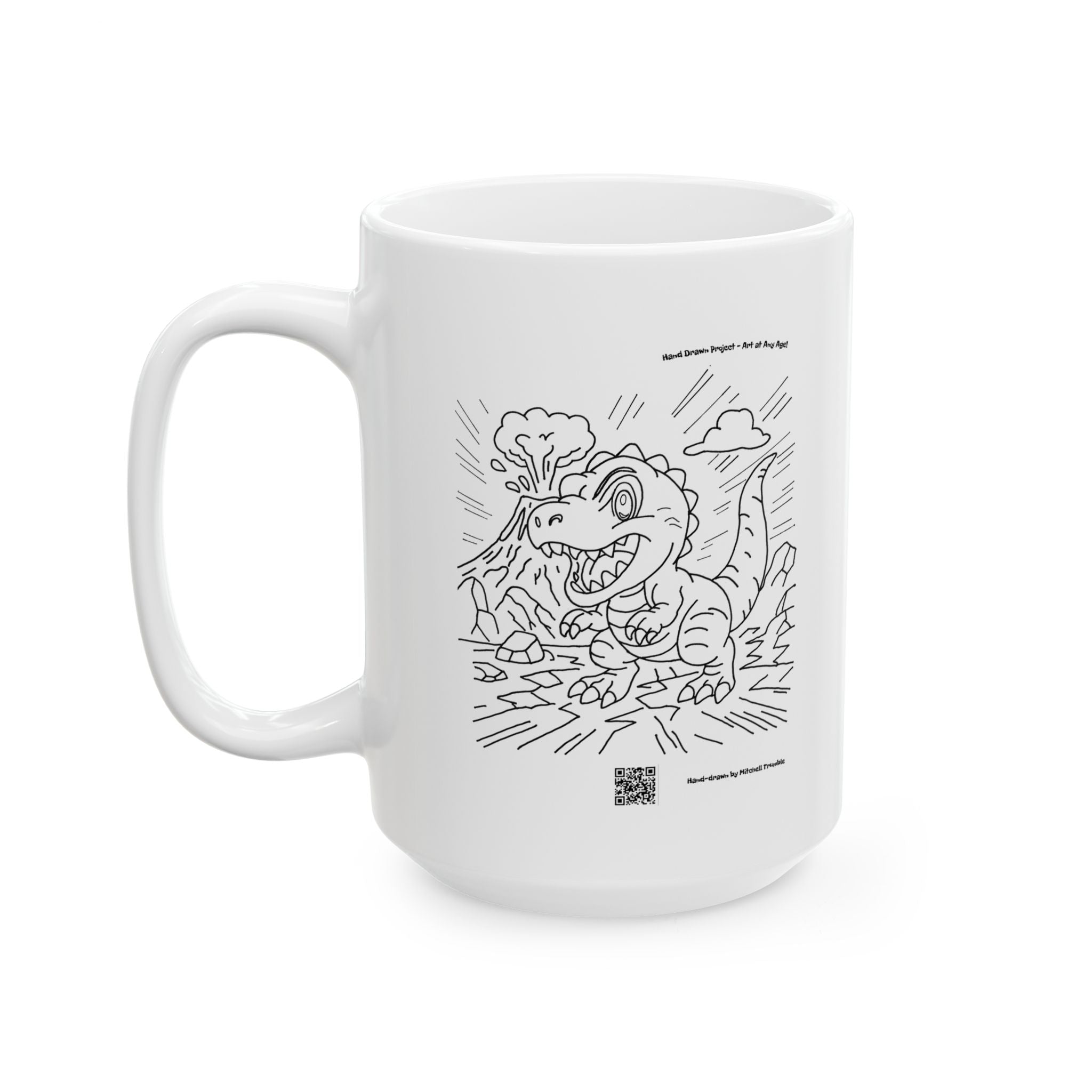 T-Rex Mug – Dino Art Coffee Cup | Fun Gift for Kids, Artists & Dino Fans
