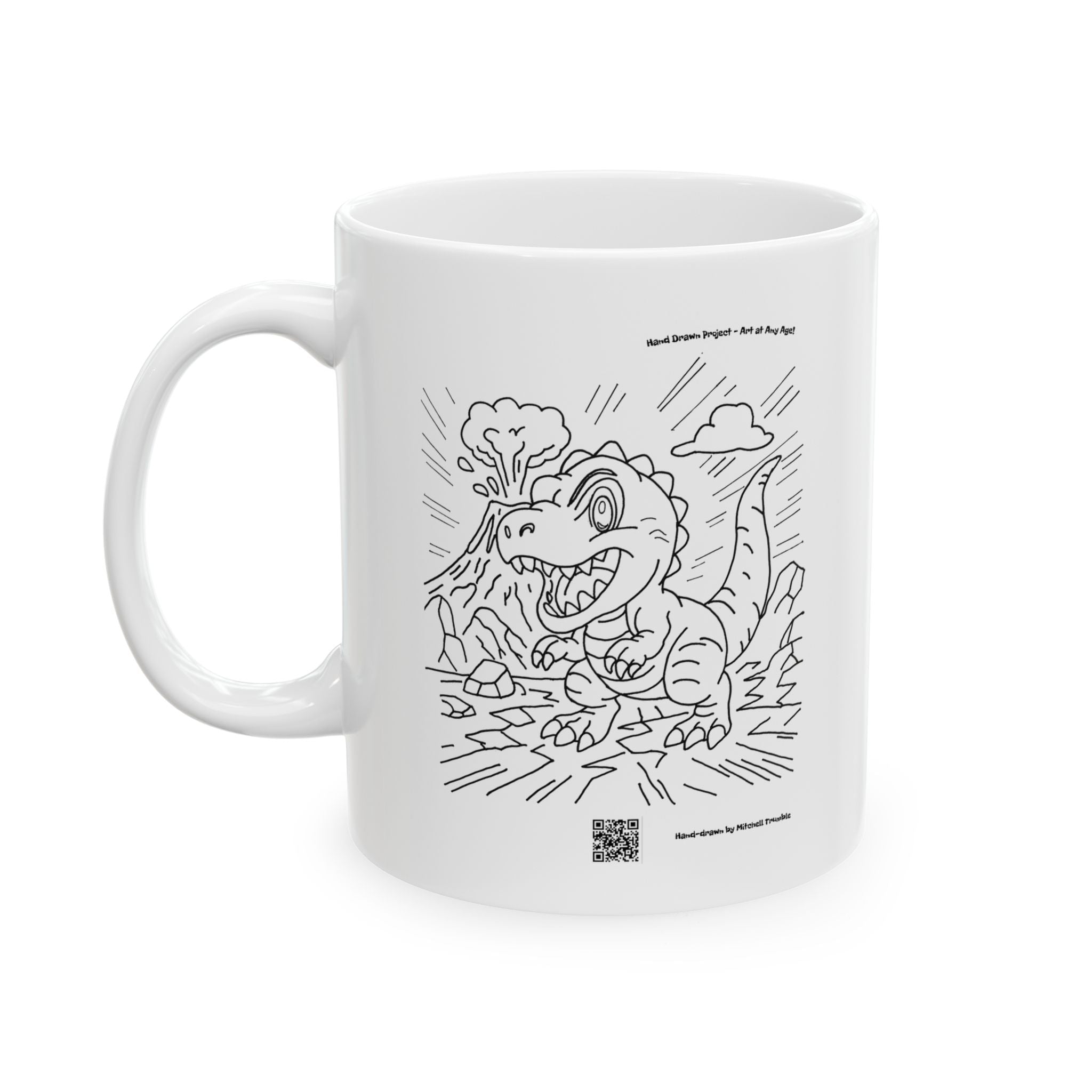 T-Rex Mug – Dino Art Coffee Cup | Fun Gift for Kids, Artists & Dino Fans