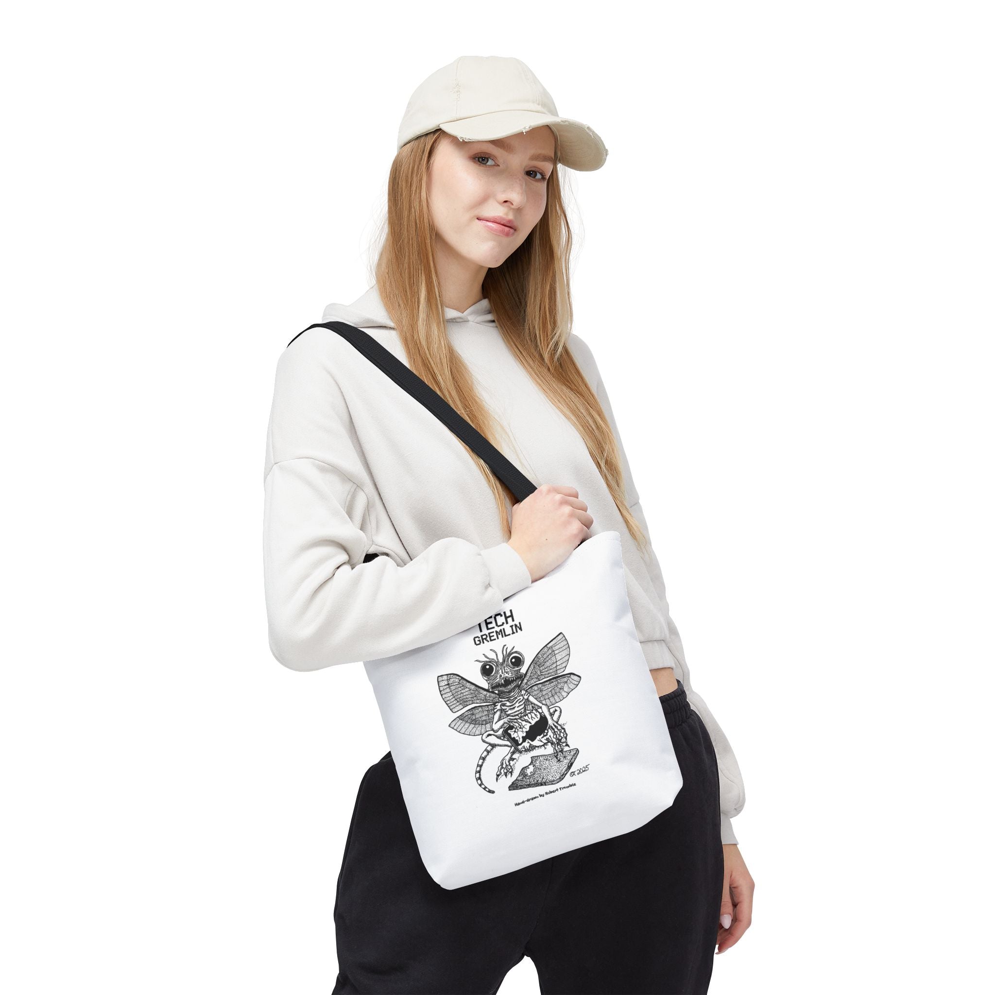 Tech Gremlin Tote Bag – Mischief in Every Byte by Robert Trumble