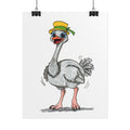 Found Her Hat Ostrich Print | Happy Ostrich Wall Art | Hand Drawn Bird Illustration