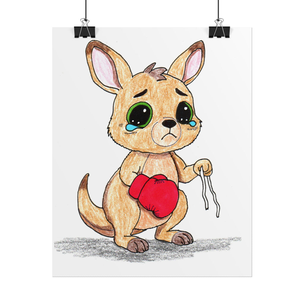 Lost & Found Kangaroo Print | She Lost It Boxing Kangaroo Wall Art | Hand Drawn Animal Decor