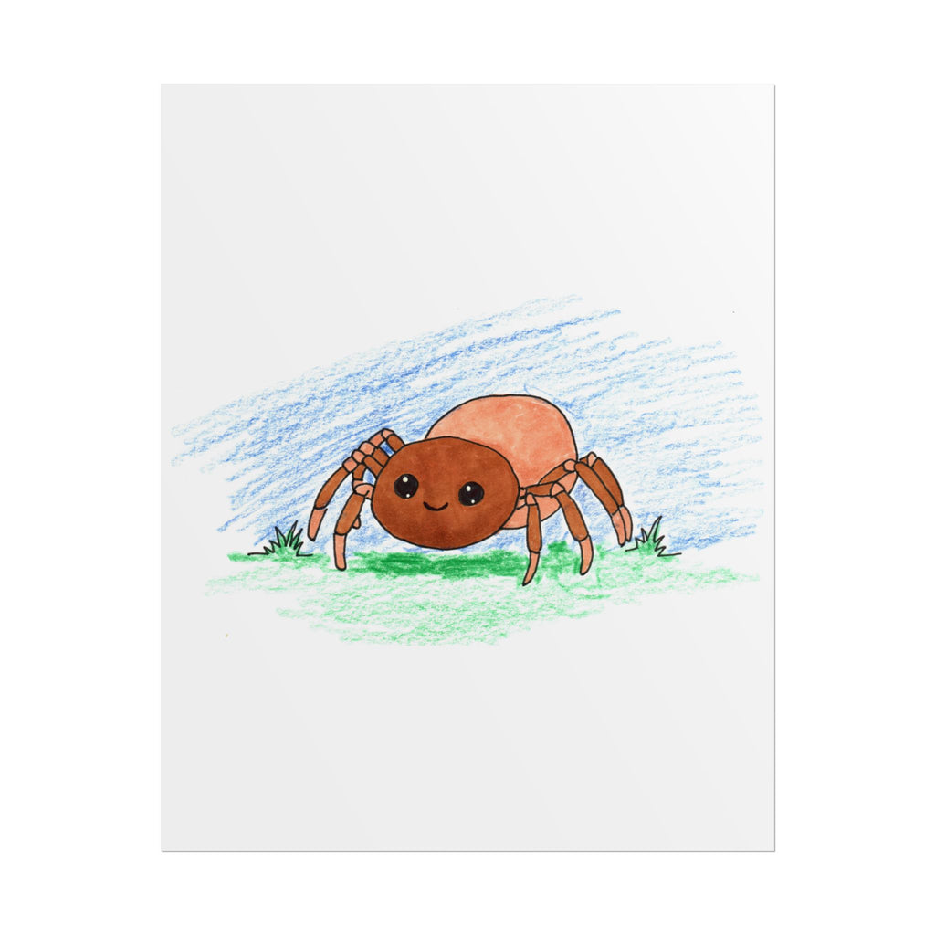 Timmy the Smiling Spider Wall Art | Cute Spider Nursery Print | Hand Drawn Spider Ar
