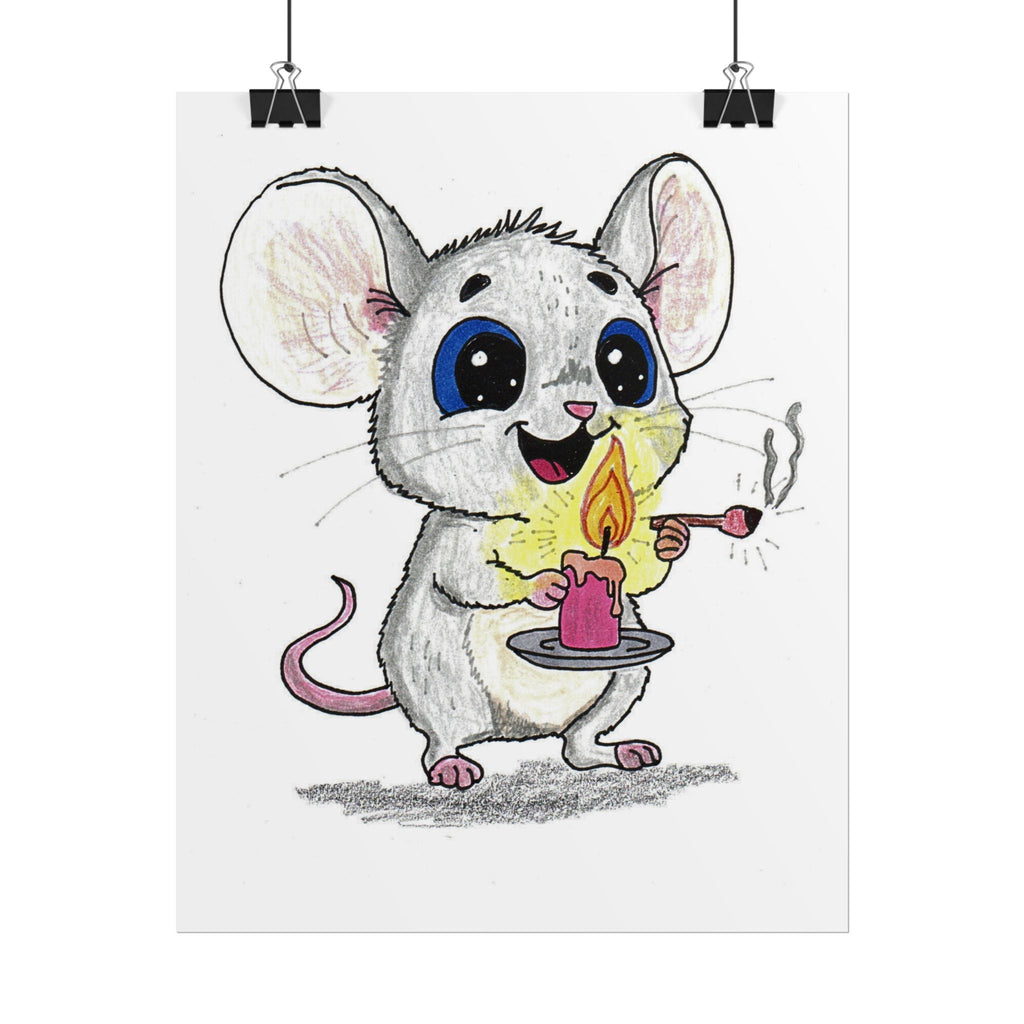Mouse Found His Light Art Print | Lost & Found Critter Wall Decor | Hand Drawn Mouse Illustration
