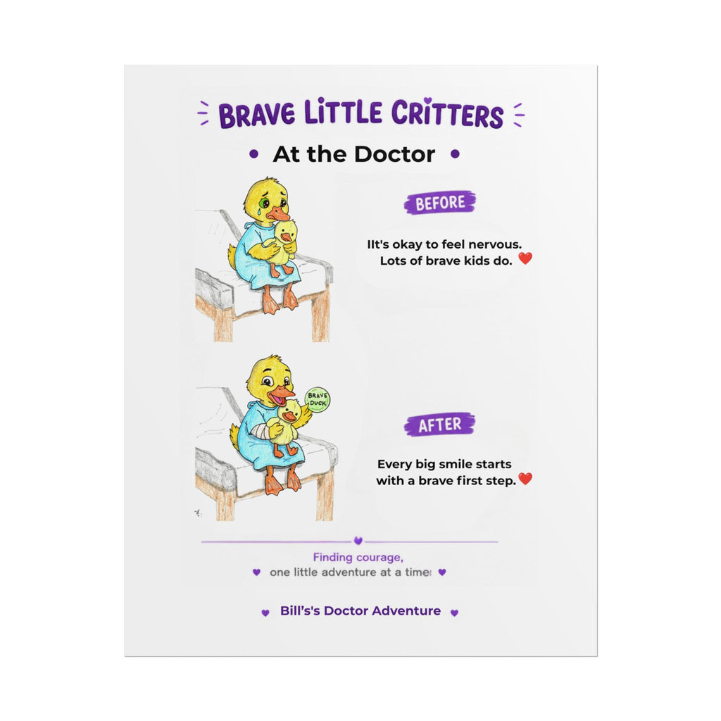 Duck Encouragement Poster | Pediatric Office Wall Art | Hand Drawn Nursery Print