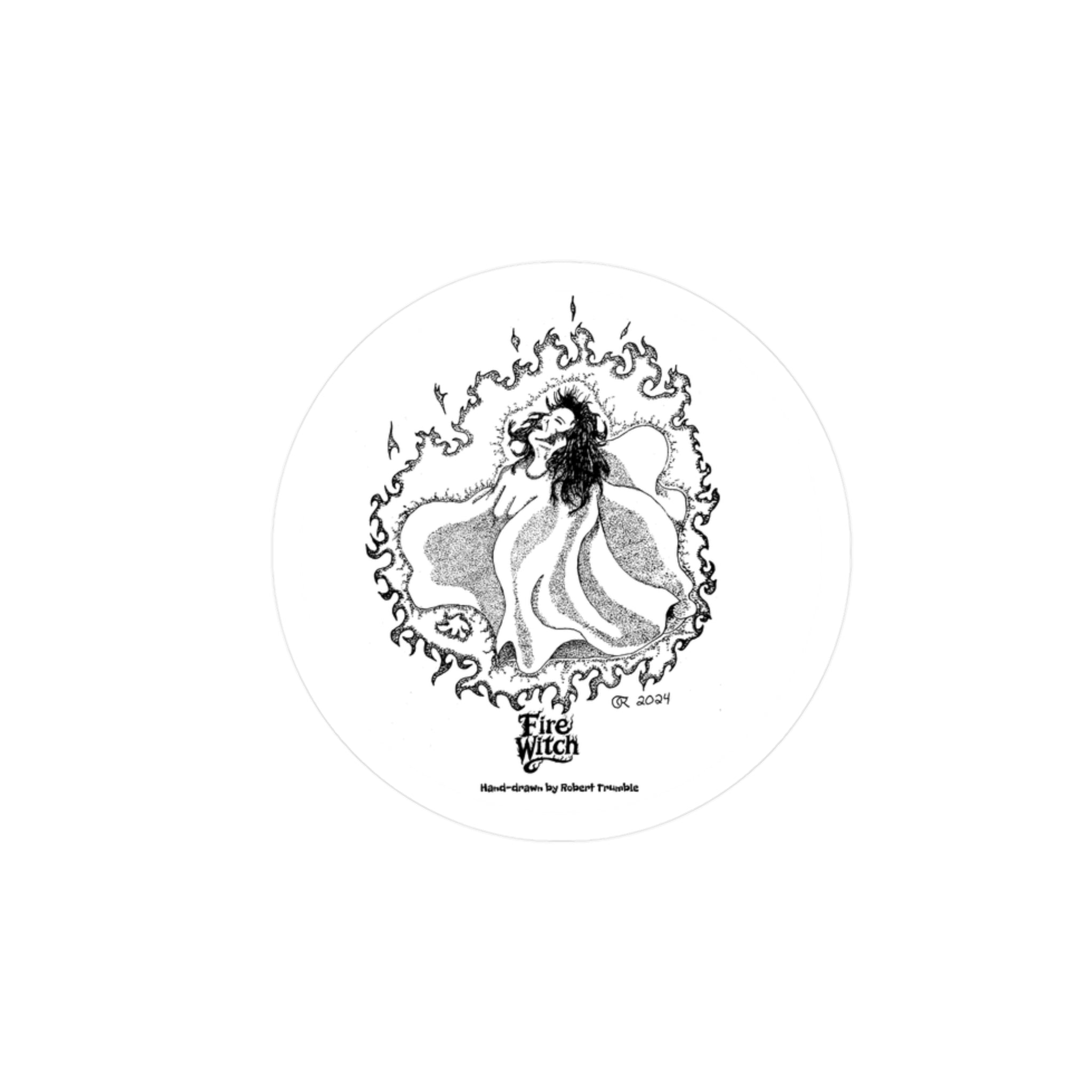 Fire Witch Kiss Cut Sticker