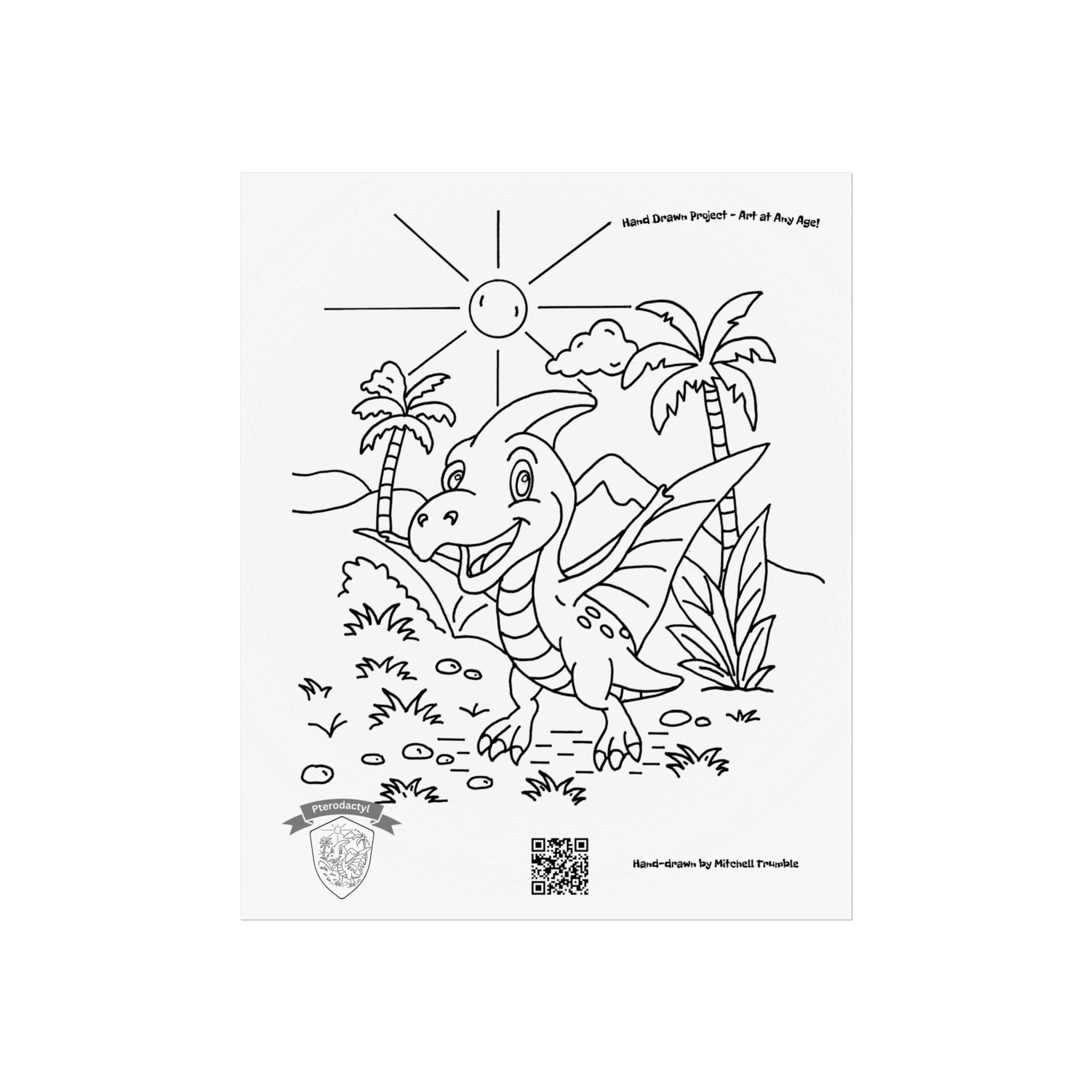 Pterodactyl Chaos Poster – Dino Fun Wall Art