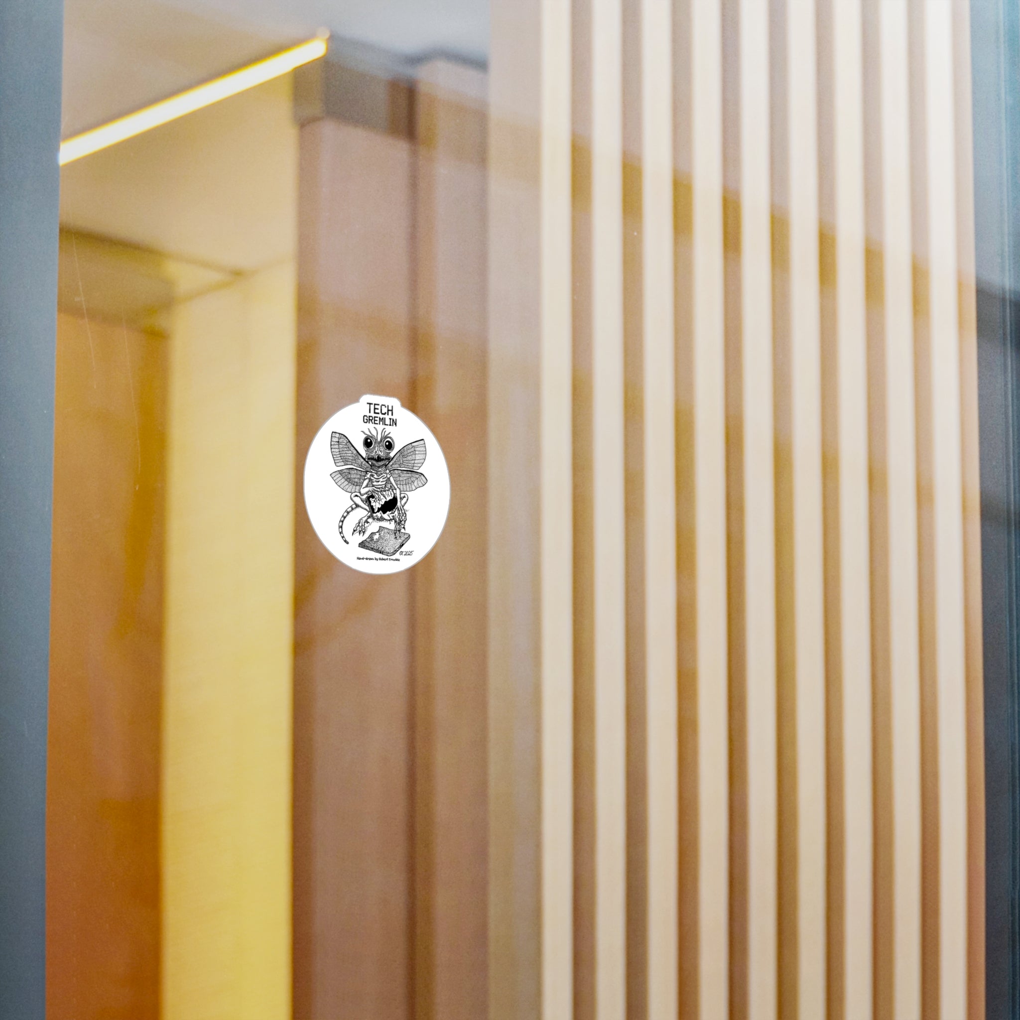 Tech Gremlin Kiss-Cut Sticker – Mischievous Fantasy Creature