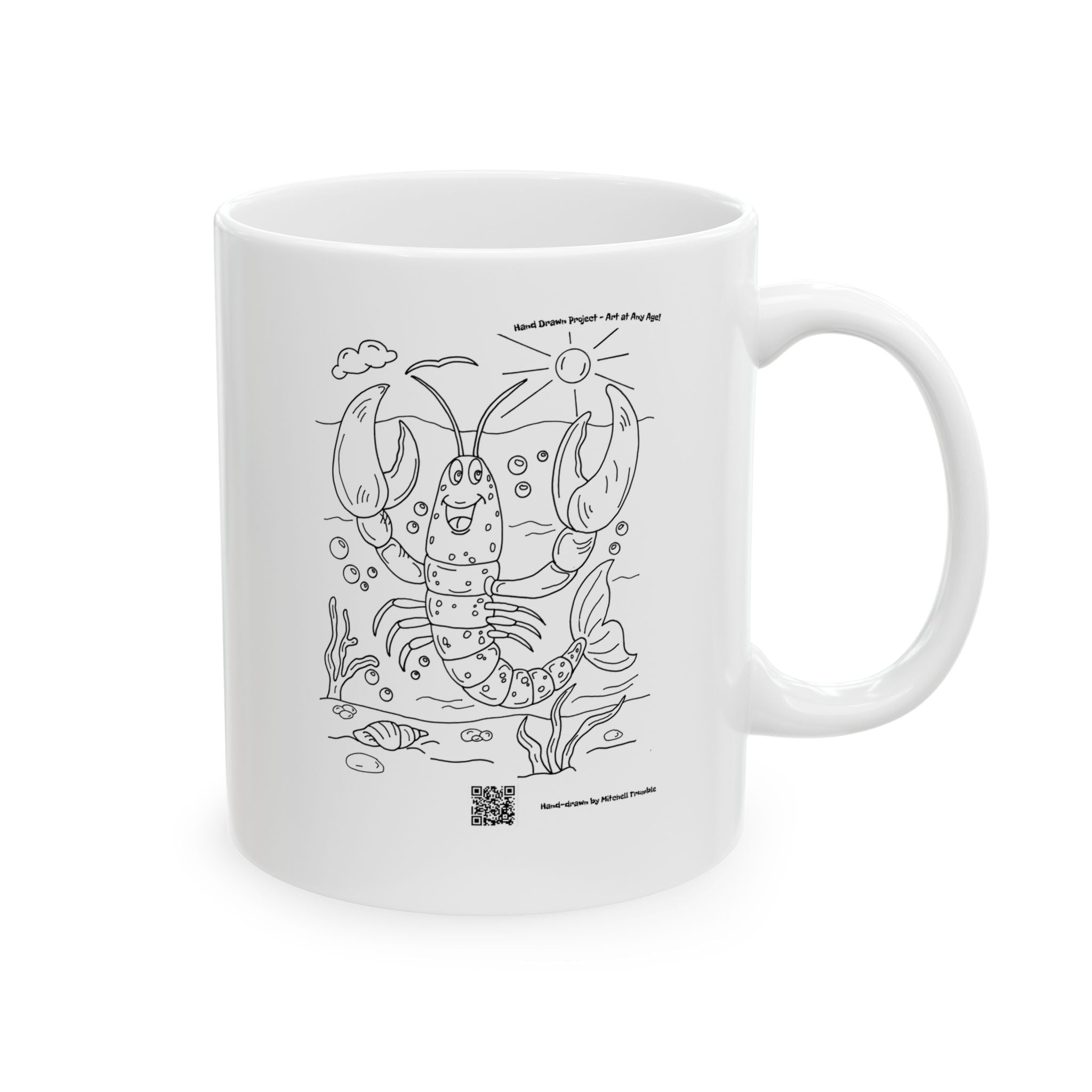 Cheerful Lobster – Ocean Critter Coffee Mug