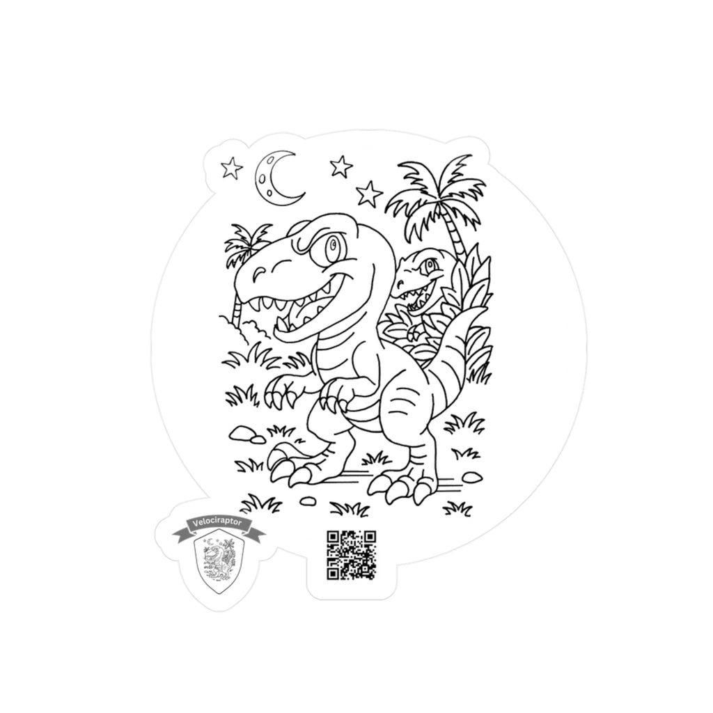 Velociraptor Vinyl Sticker | Kiss Cut Dino Decal by Mitchell Trumble | Durable Matte Finish for Laptops, Notebooks, Water Bottles