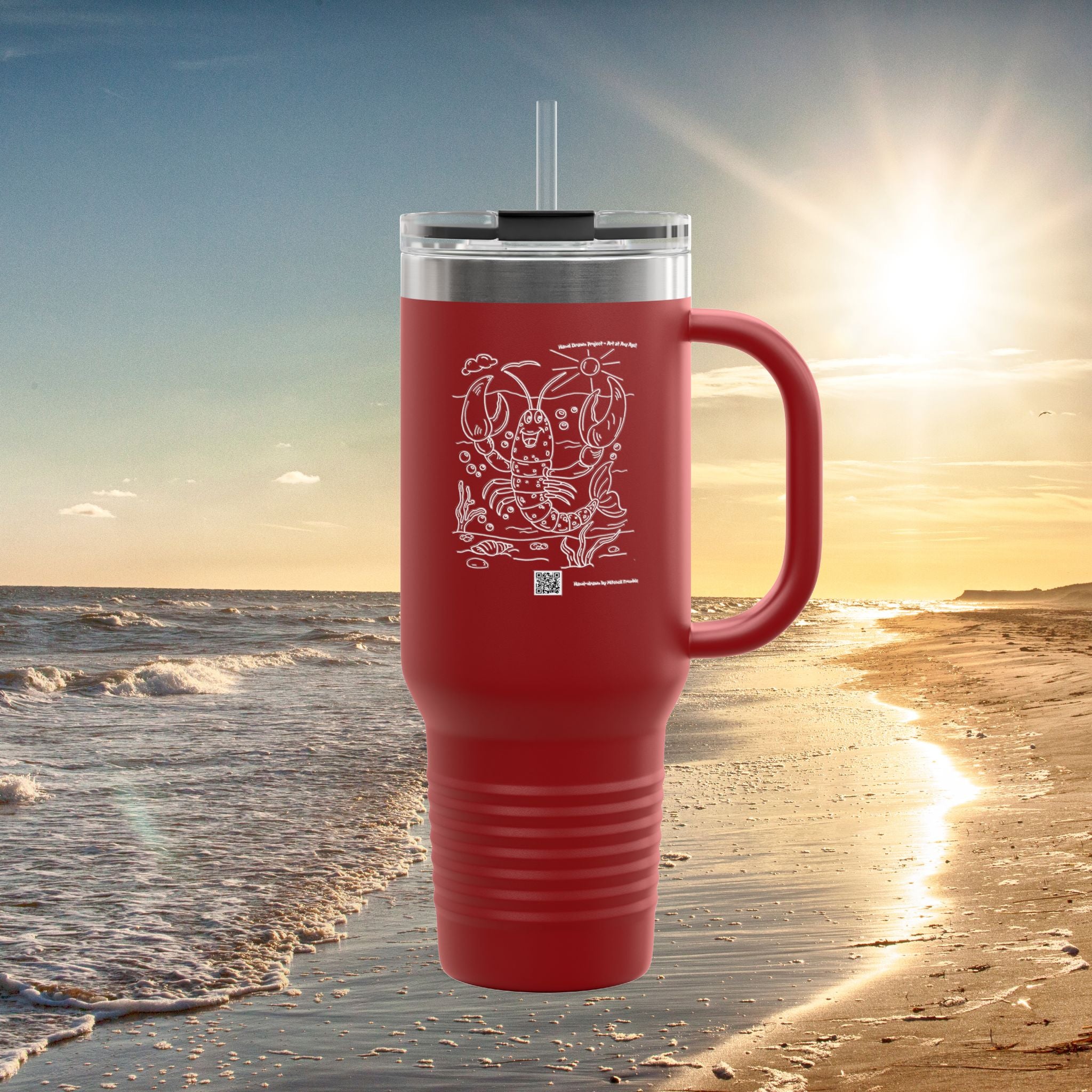 Cheerful Lobster Travel Mug – Ocean Critter Travel Mug