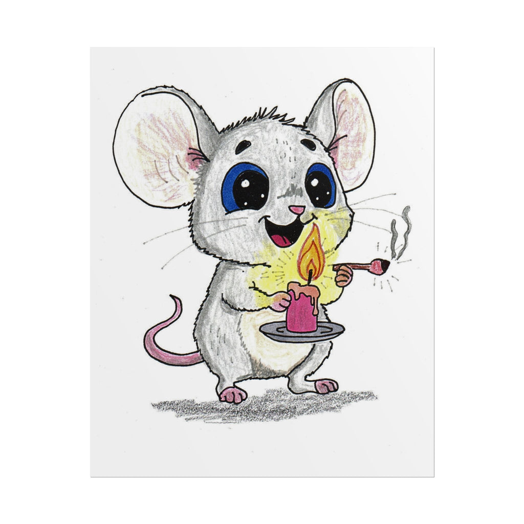 Mouse Found His Light Art Print | Lost & Found Critter Wall Decor | Hand Drawn Mouse Illustration