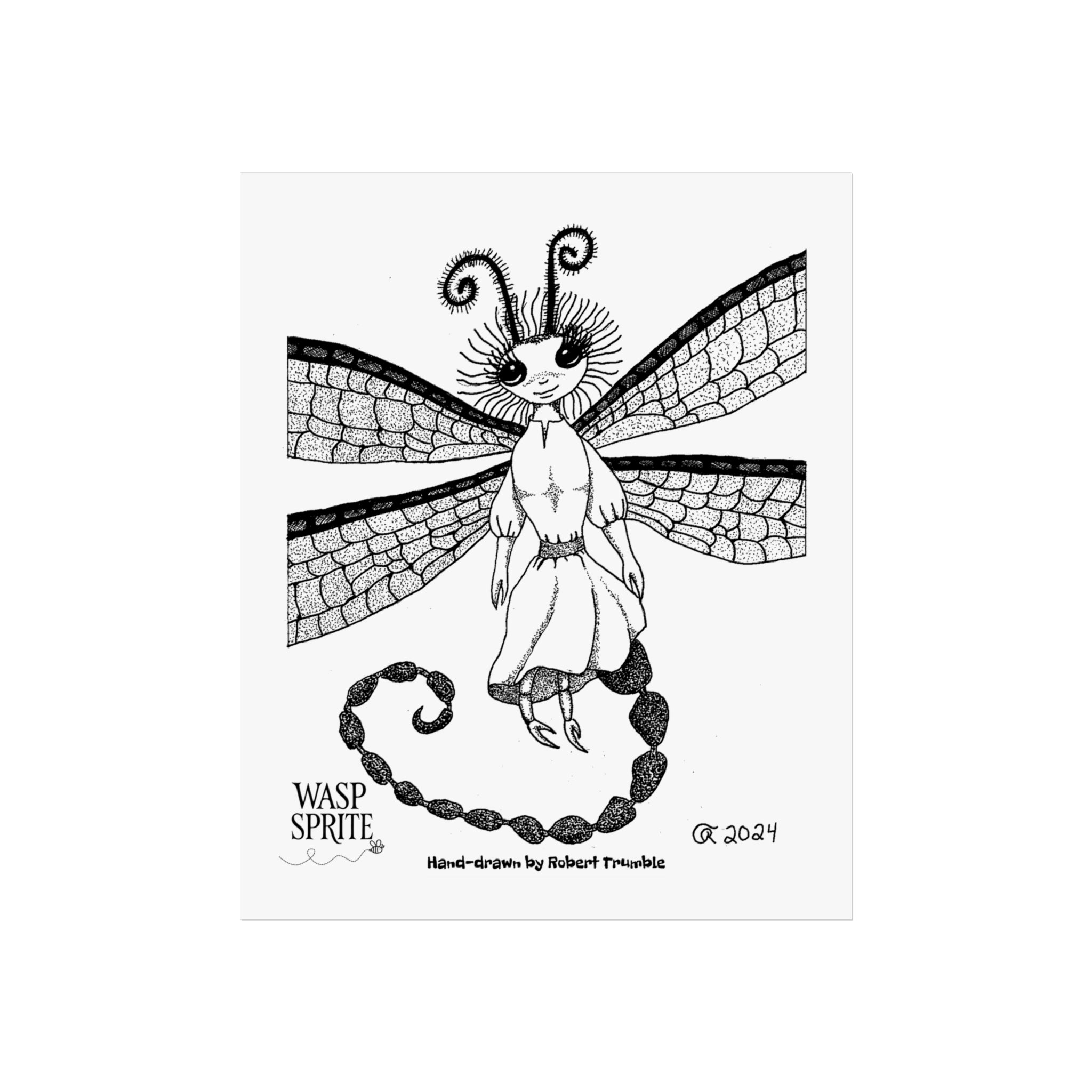 Wasp Sprite – Mystical Insect Folk Wall Art