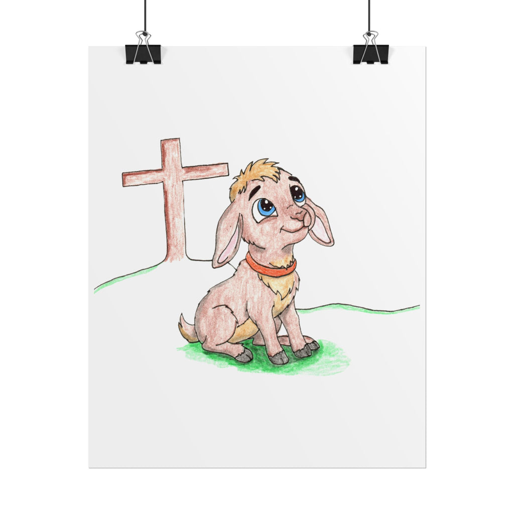 Amazing Grace Lamb Wall Art | Christian Nursery Decor | Bible Animal Print