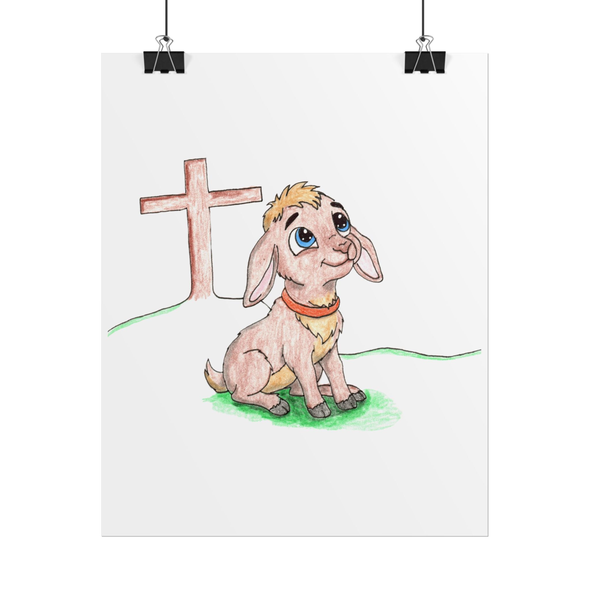 Amazing Grace Lamb Wall Art | Christian Nursery Decor | Bible Animal Print