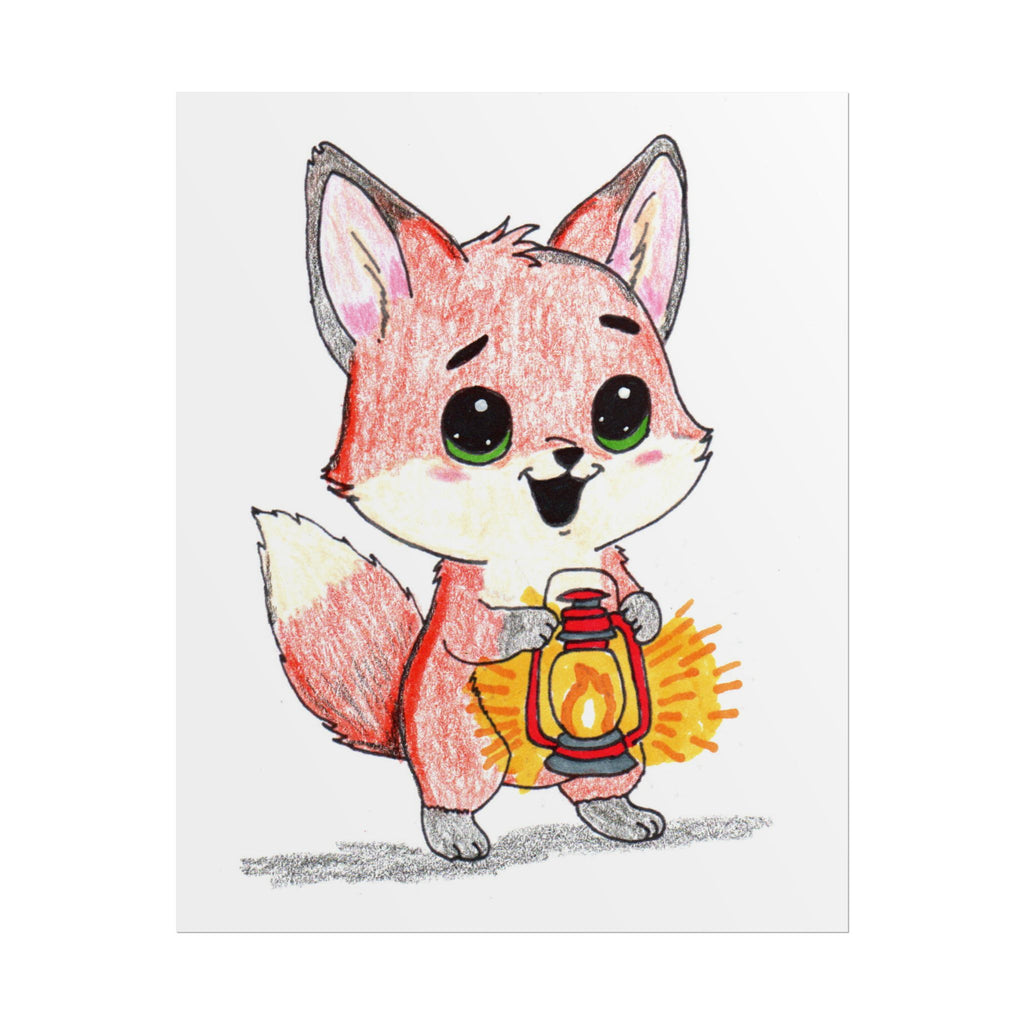 Found Her Fire Fox Art Print | Hand Drawn Woodland Fox Wall Art | Lost & Found Critters