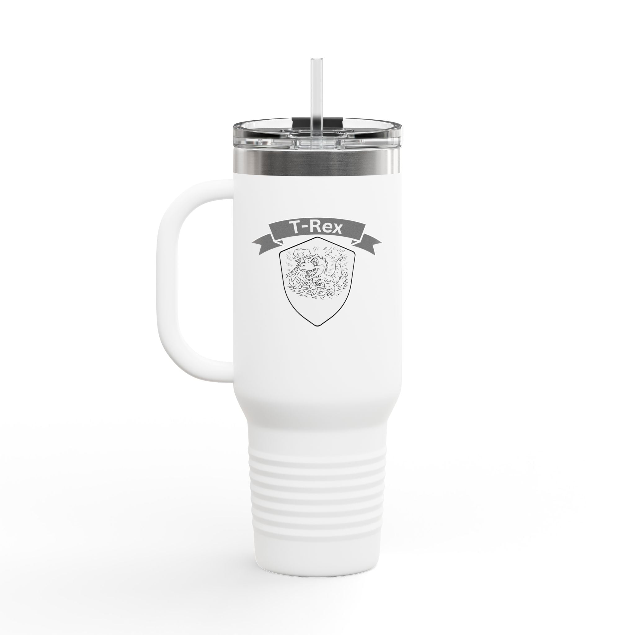 T-Rex Travel Mug | Double-Sided Dino Art with QR Code to watch the artist | Fun Gift for Dino Lovers