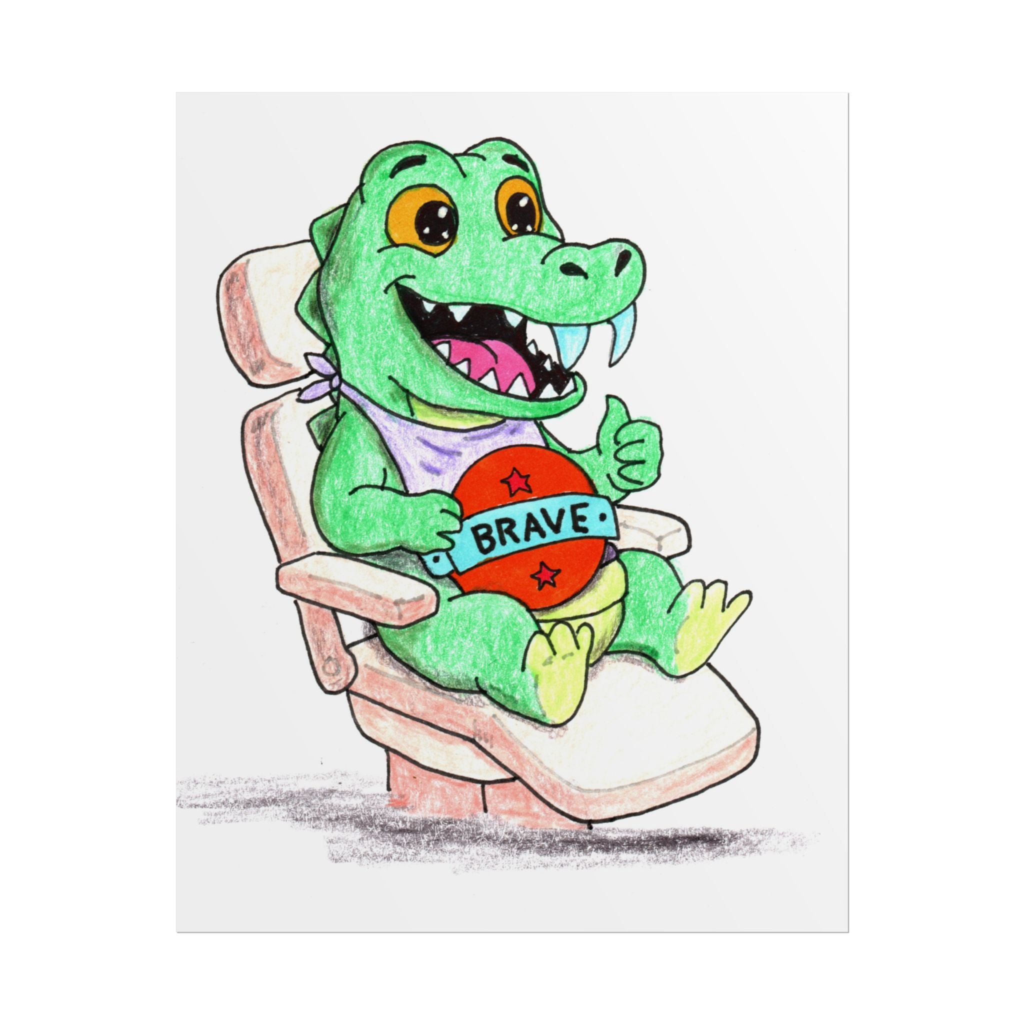 Amy at the Dentist Print | Brave Little Critters Wall Art