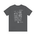 Velociraptor Logo Tee – Hand-Drawn Dino Art | Small Front Crest Design | Unisex Bella+Canvas 3001
