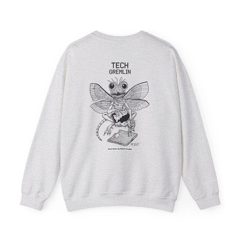 Tech Gremlin Crewneck Sweatshirt – Digital Chaos by Robert Trumble