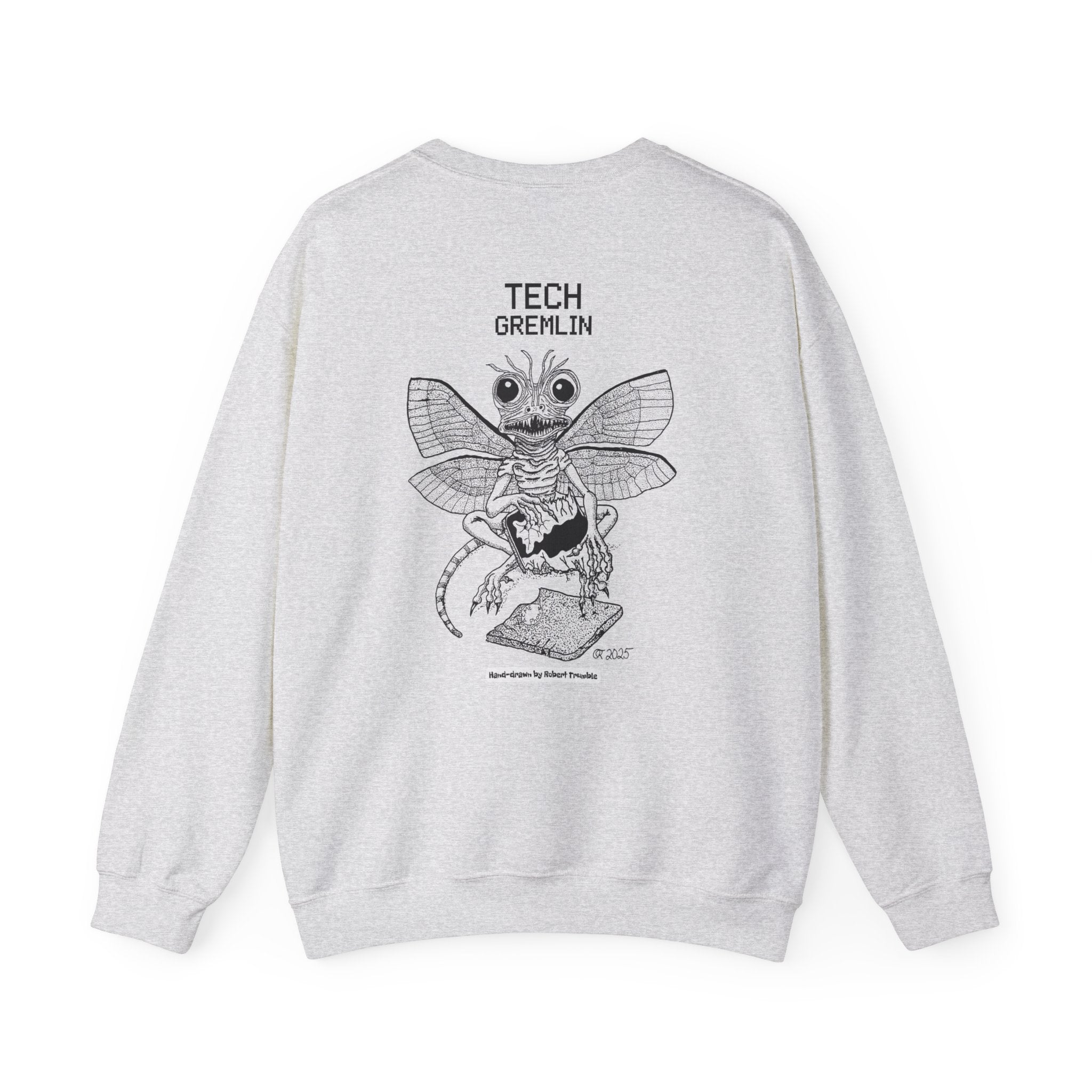 Tech Gremlin Crewneck Sweatshirt – Digital Chaos by Robert Trumble