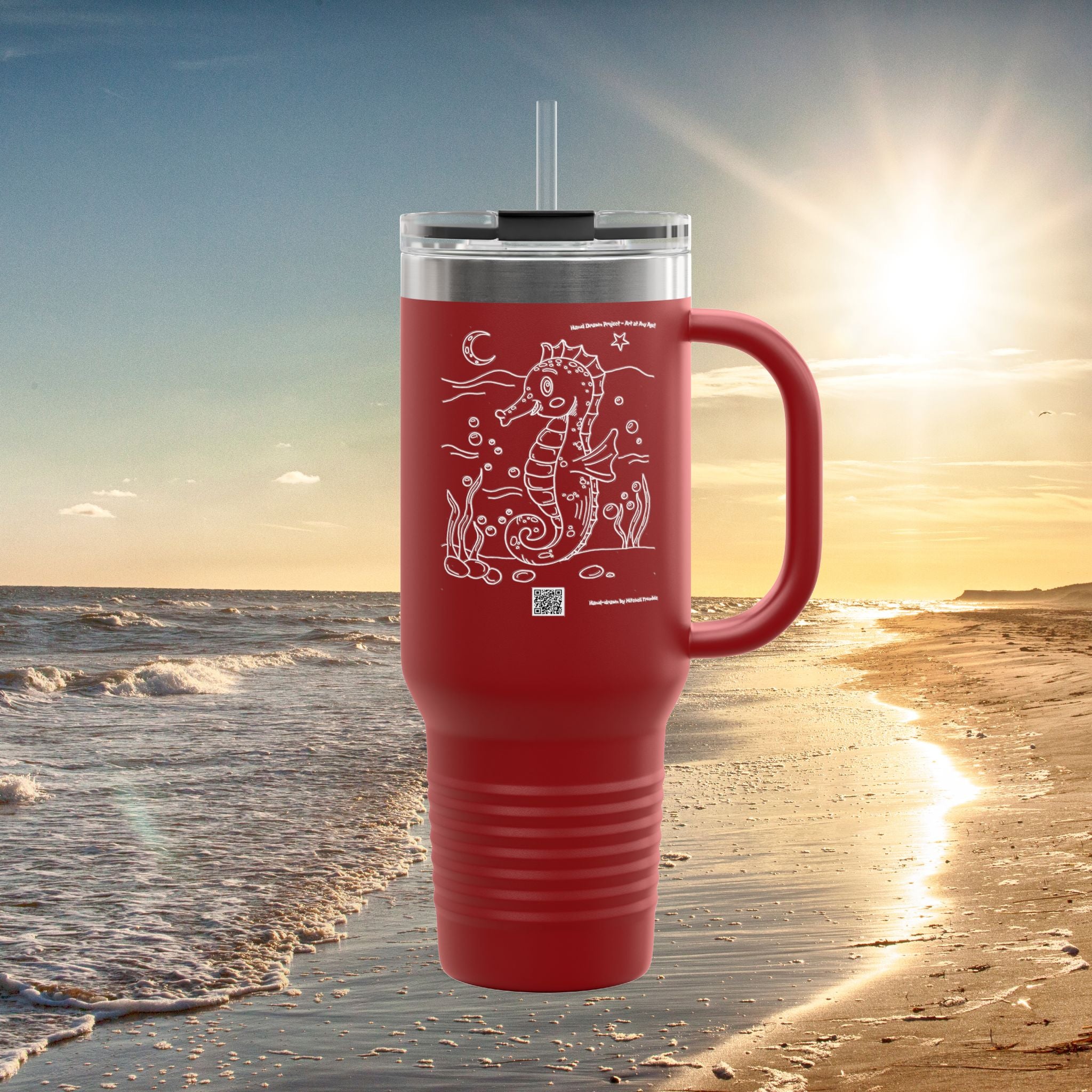 Adorable Seahorse Ocean Adventure Travel Mug