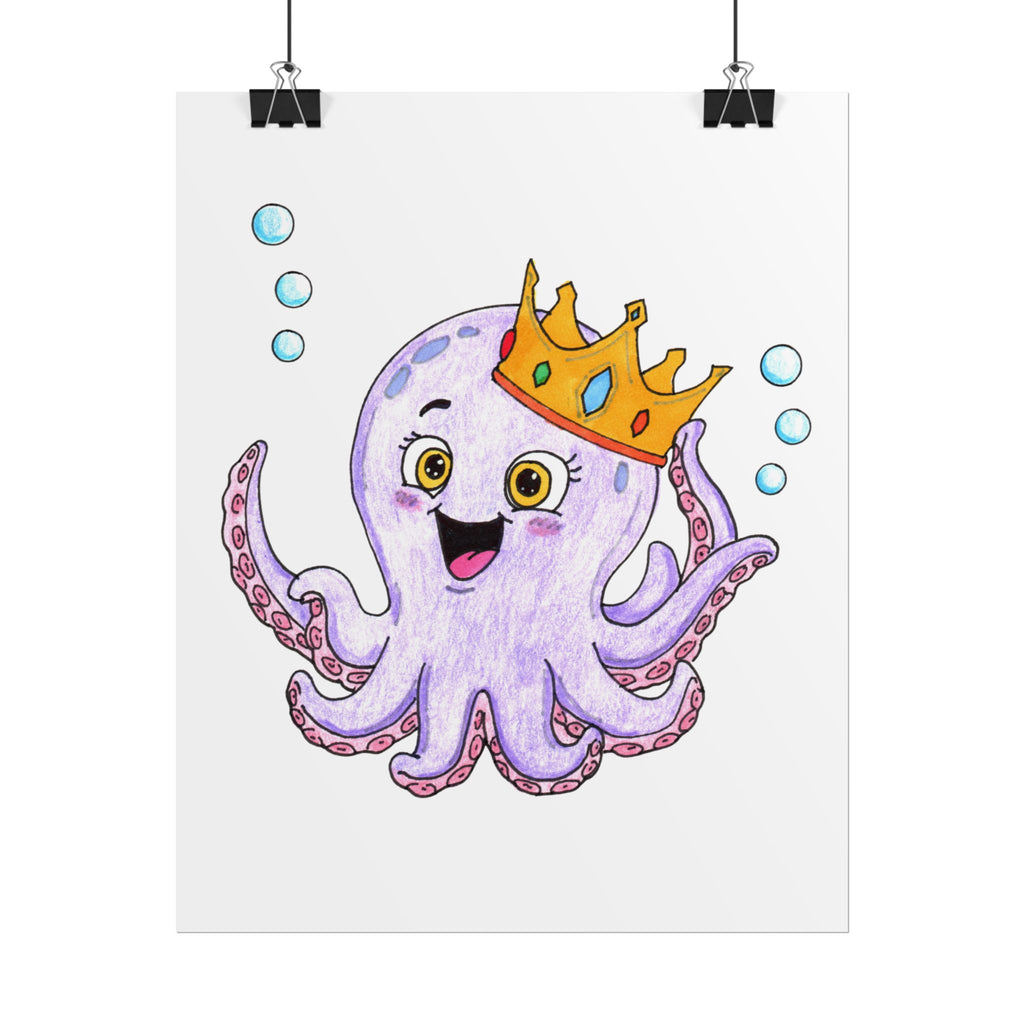 Happy Octopus Got Her Crown Back | Lost & Found Critters Octopus Print