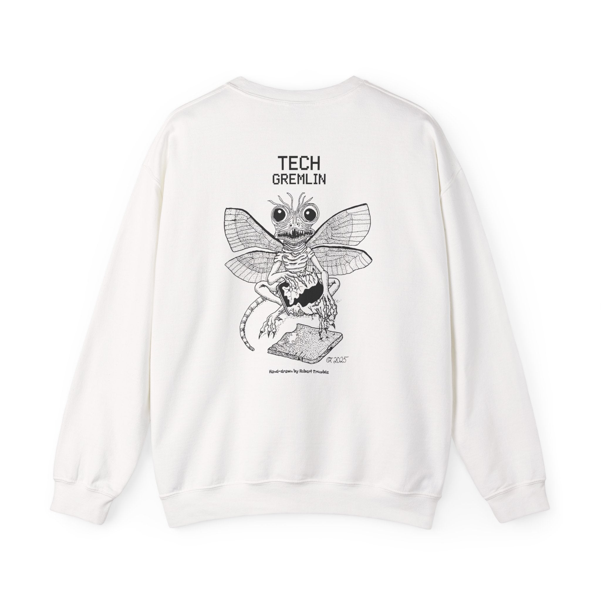 Tech Gremlin Crewneck Sweatshirt – Digital Chaos by Robert Trumble