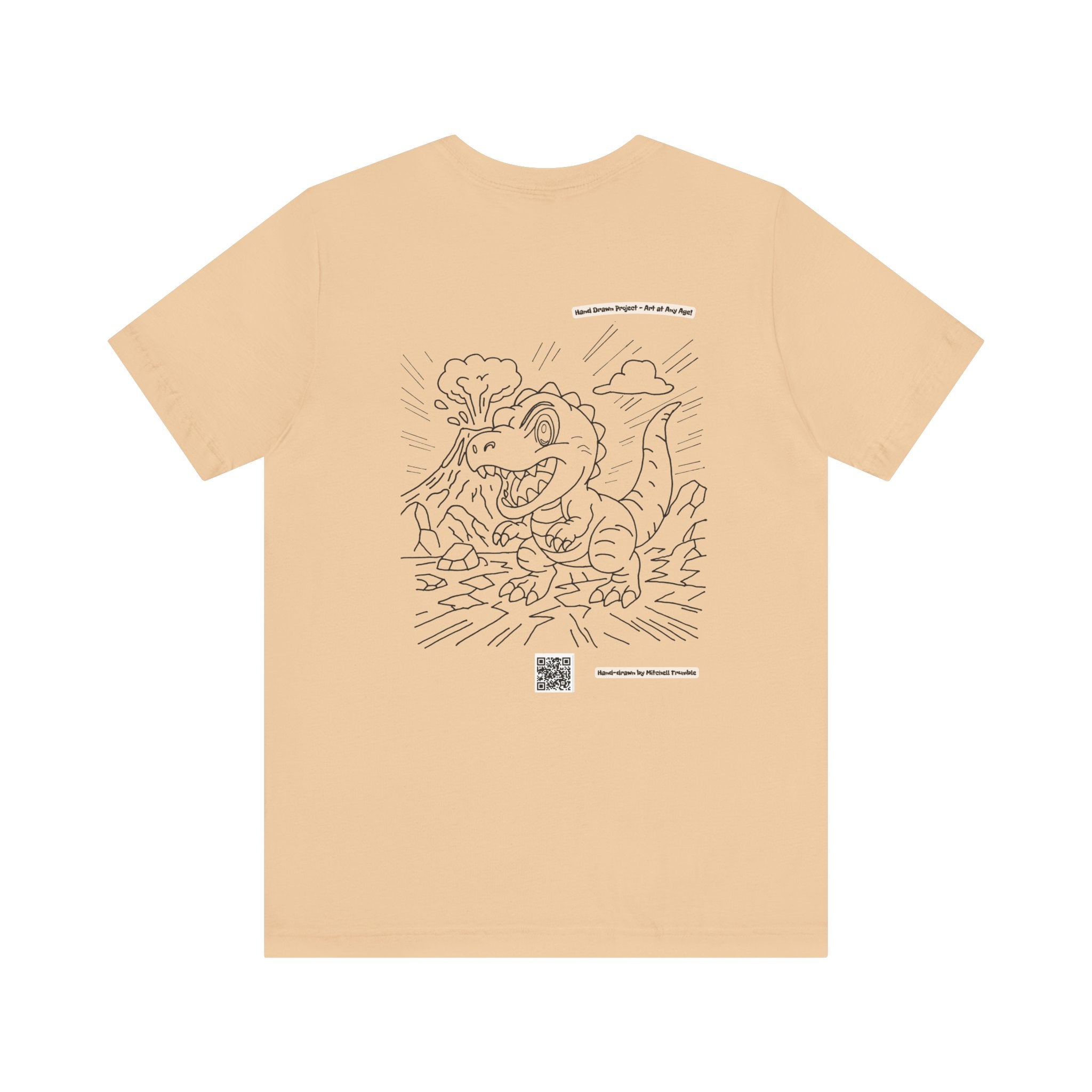 T-Rex T-Shirt – Hand-Drawn Dinosaur Design by Mitchell Trumble | Unisex Bella+Canvas 3001