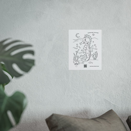 Adorable Seahorse Ocean Wall Art Poster