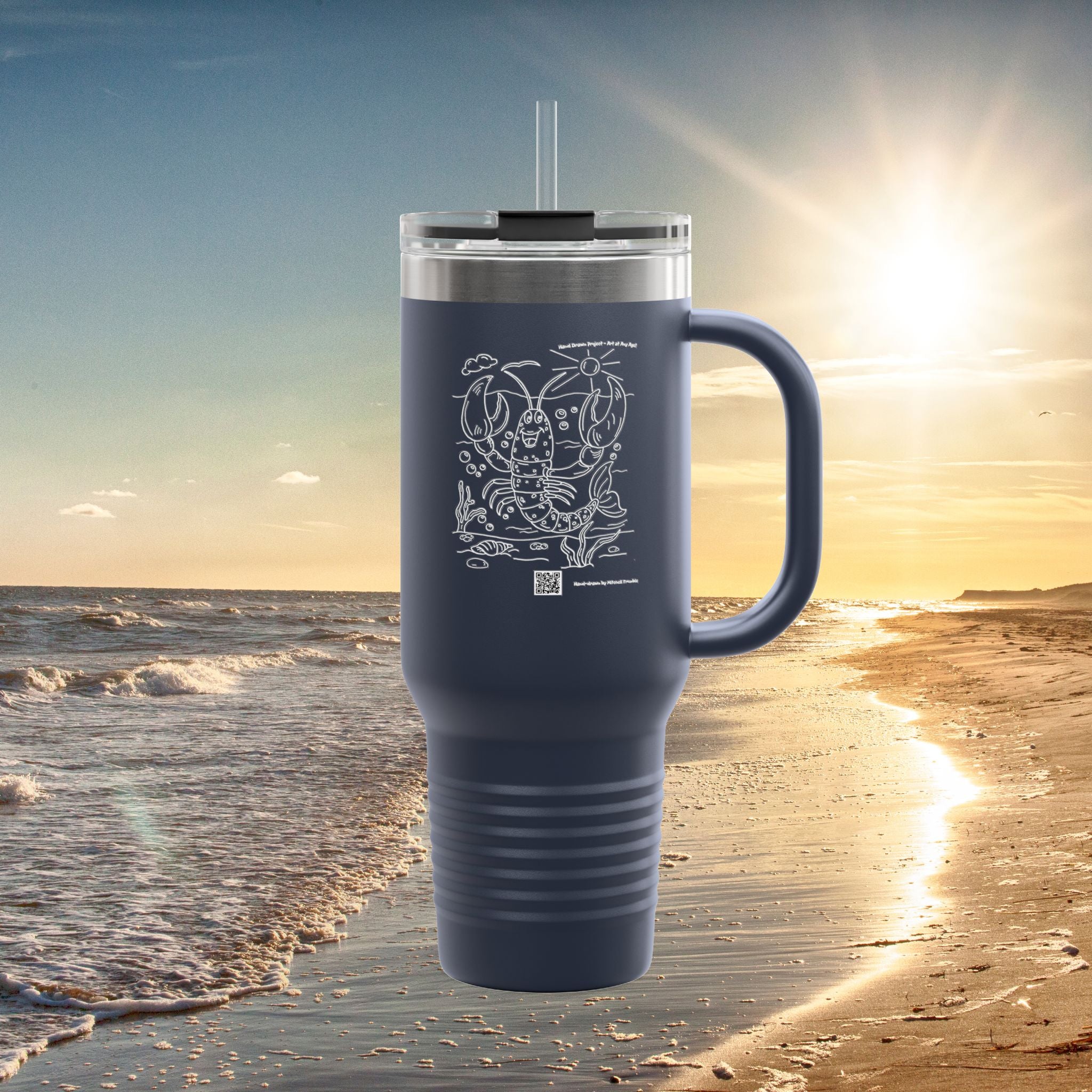 Cheerful Lobster Travel Mug – Ocean Critter Travel Mug
