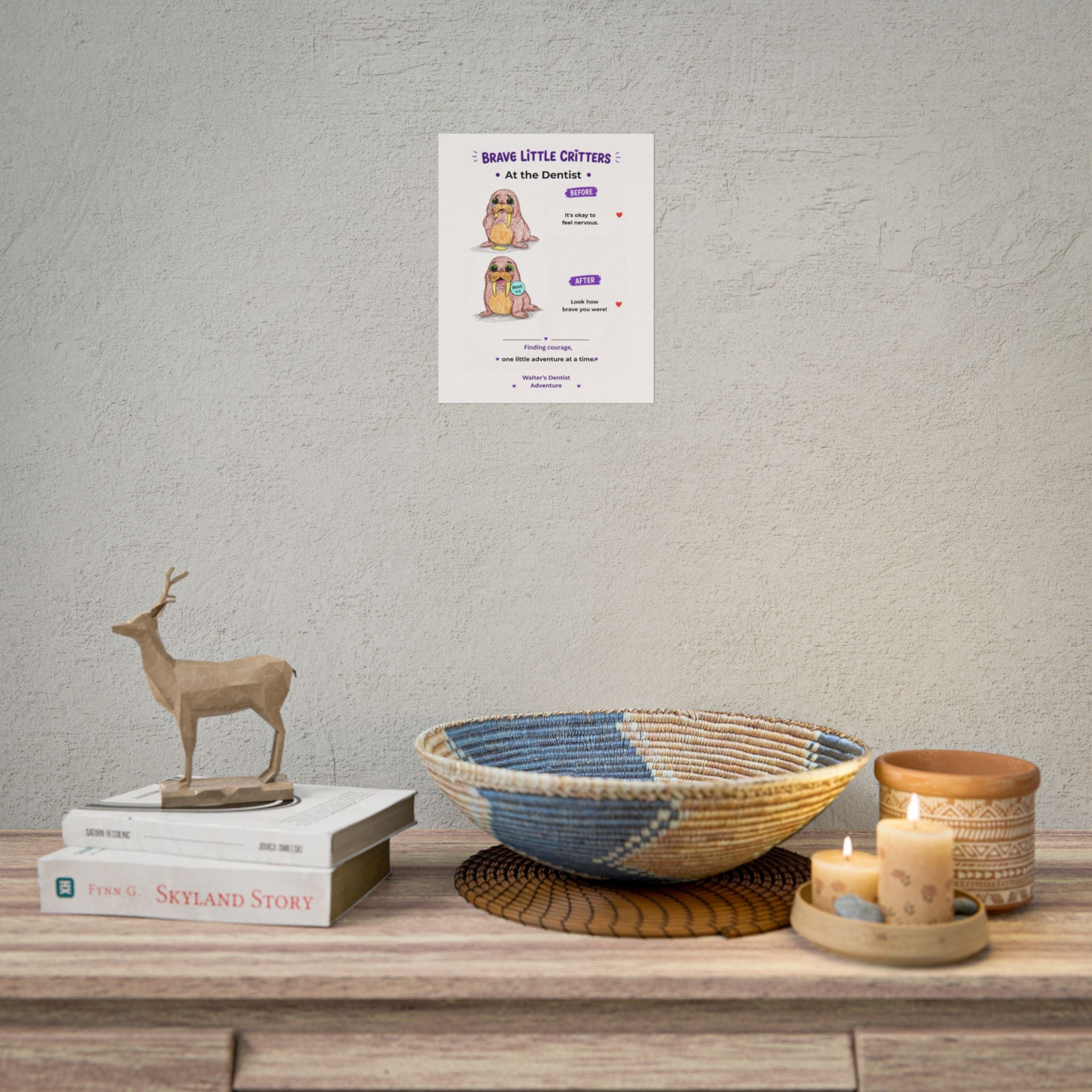 Brave Little Critters Walruses Dentist Adventure | Before & After Encouragement Poster