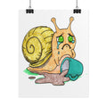 Sad Snail Spilled Her Coffee Wall Art Print | Hand Drawn Snail Print
