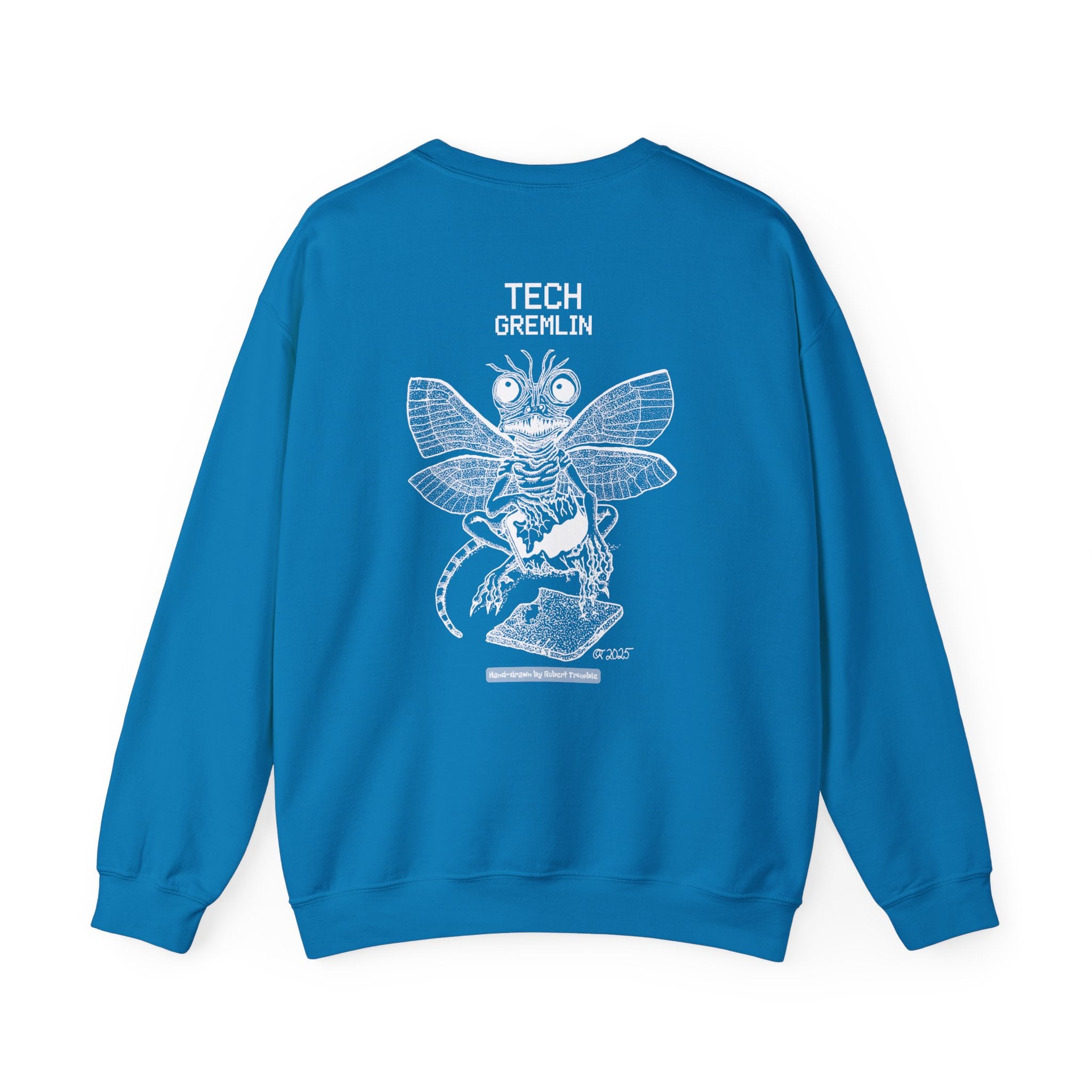 Tech Gremlin Crewneck Sweatshirt – Digital Chaos by Robert Trumble