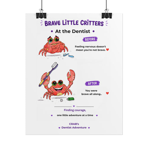 Brave Little Critters At the Dentist | Encouragement Poster for Kids