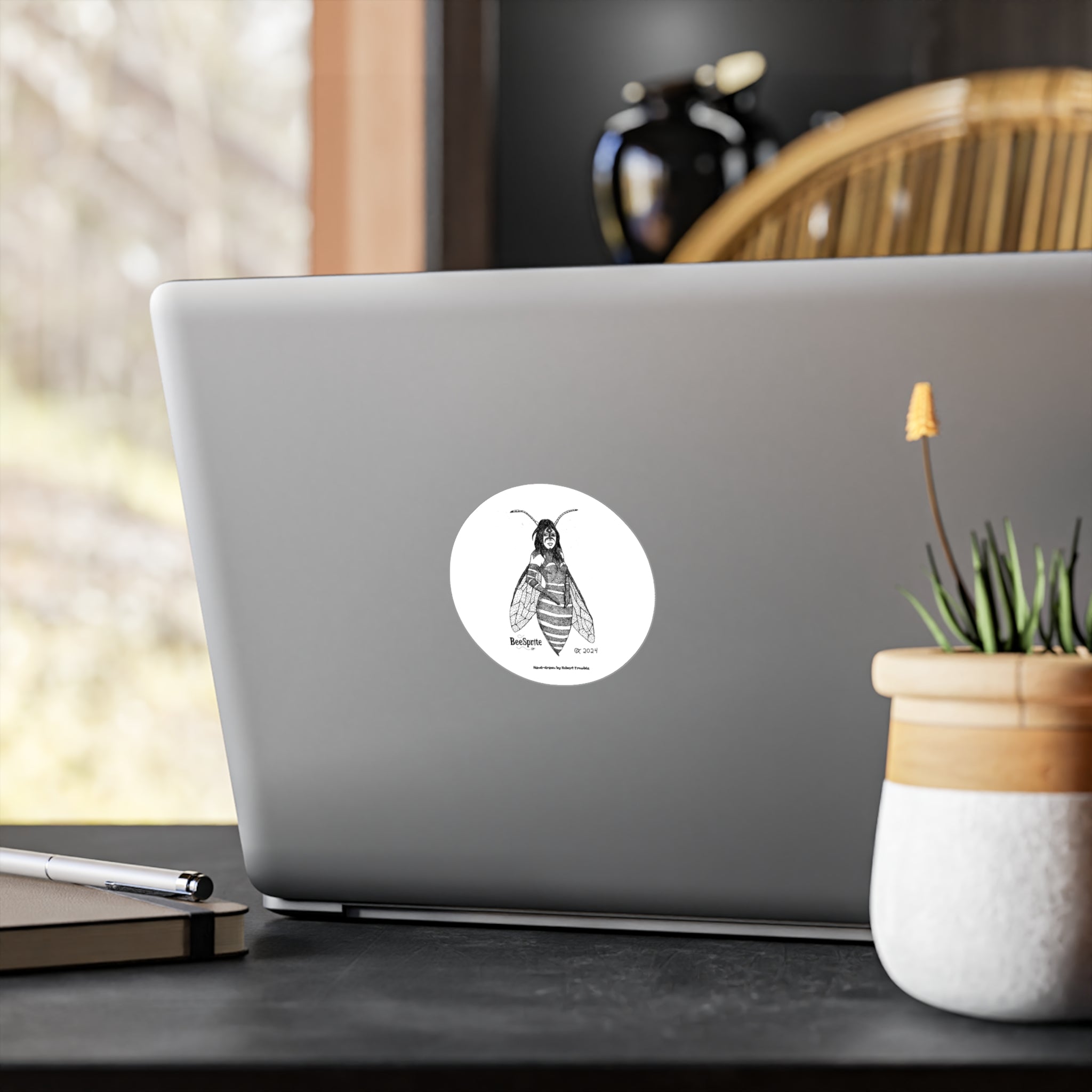 Bee Sprite Kiss-Cut Vinyl Decal | Great for Laptops, Notebooks, and Gifts |