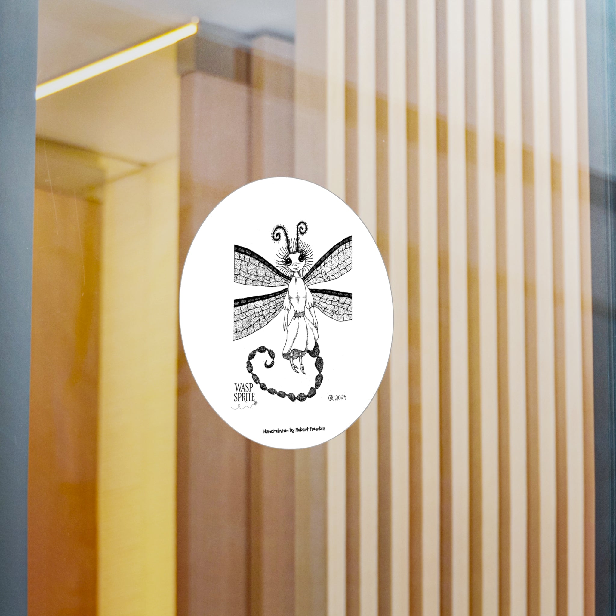 Wasp Sprite – Mystical Insect Folk Kiss-Cut Sticker