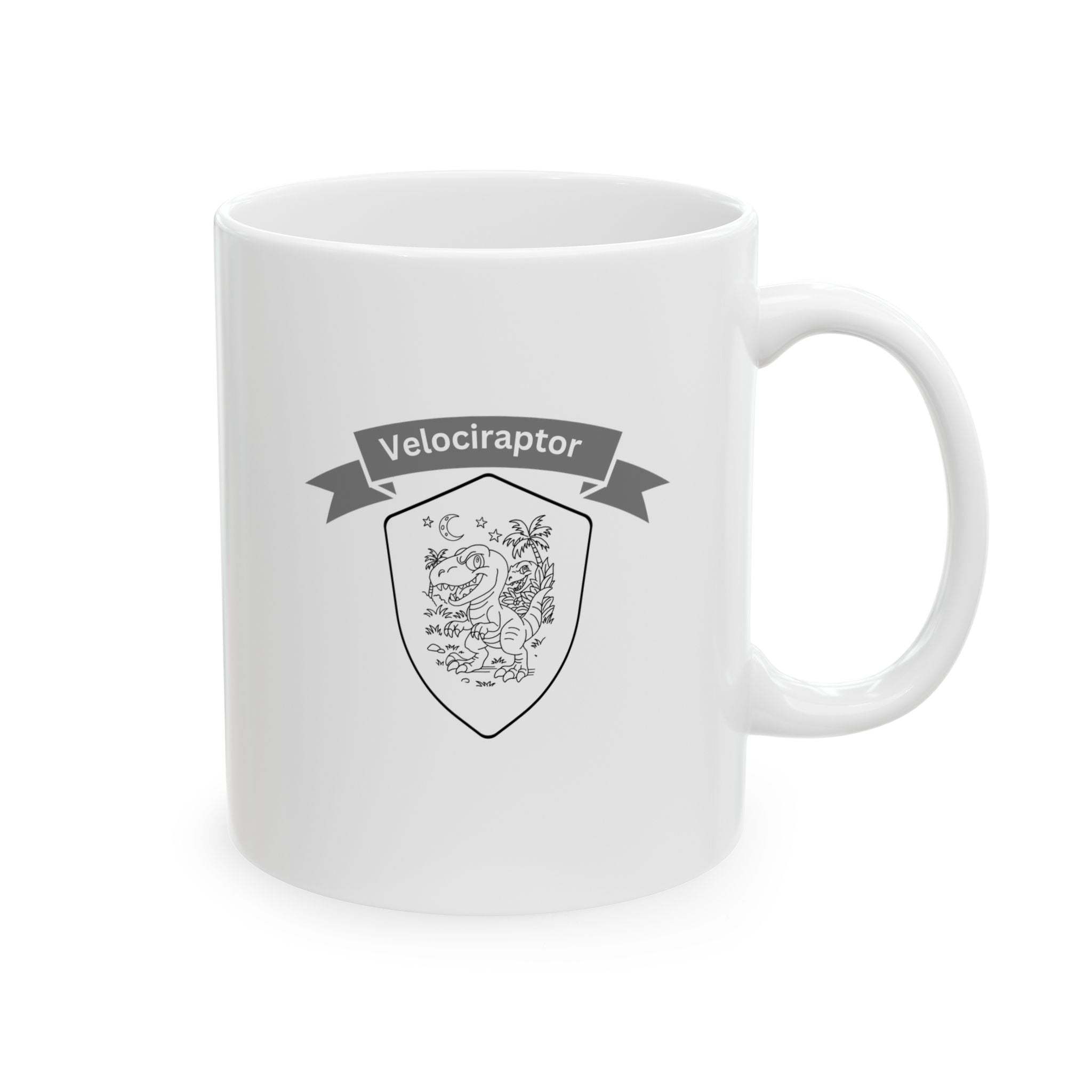 Velociraptor Mug – Hand-Drawn Dinosaur Art by Mitchell Trumble | Fun Gift for Dino Fans, Kids & Coffee Lovers